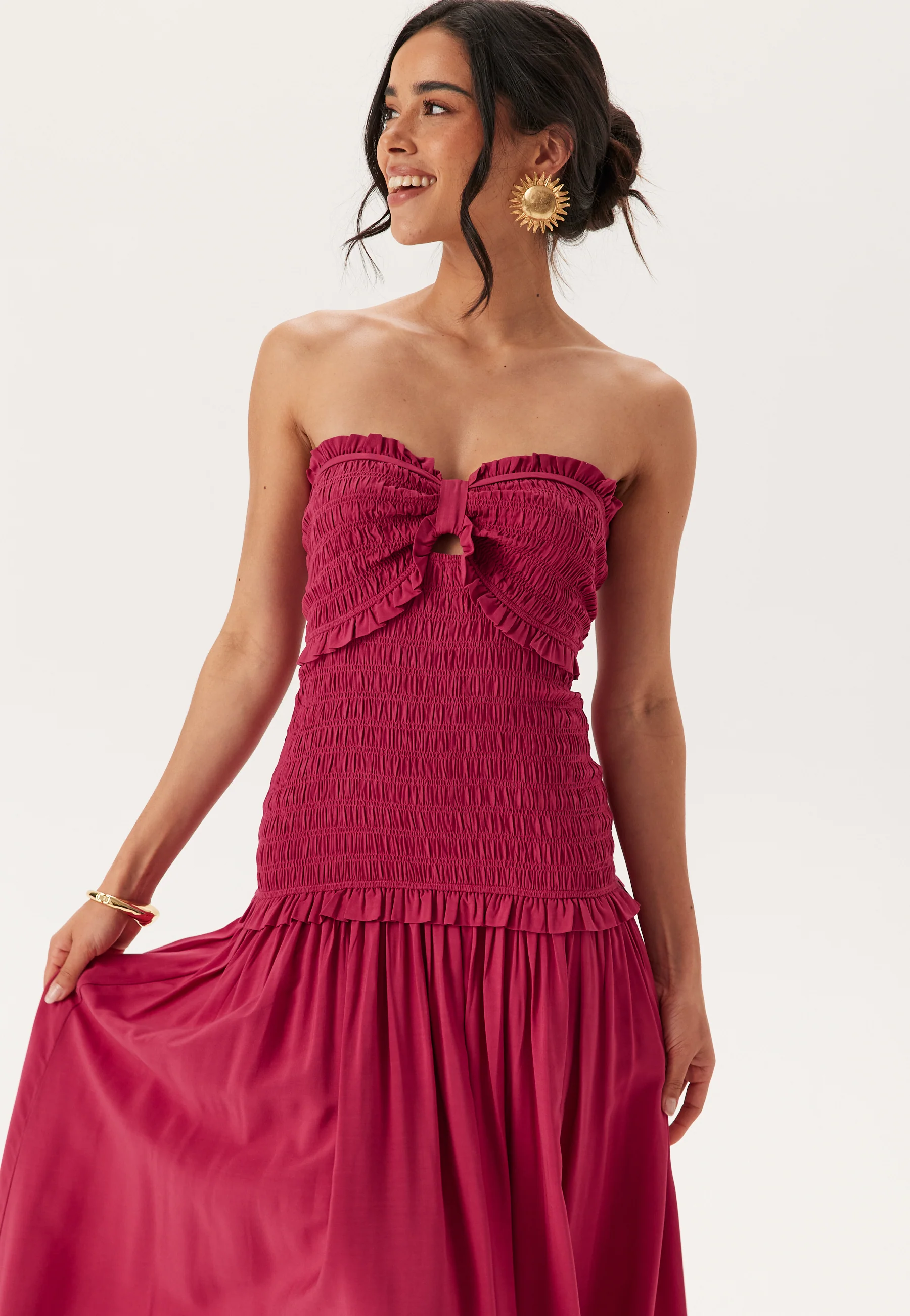 Smock Bodice Ankle Dress - Image 4