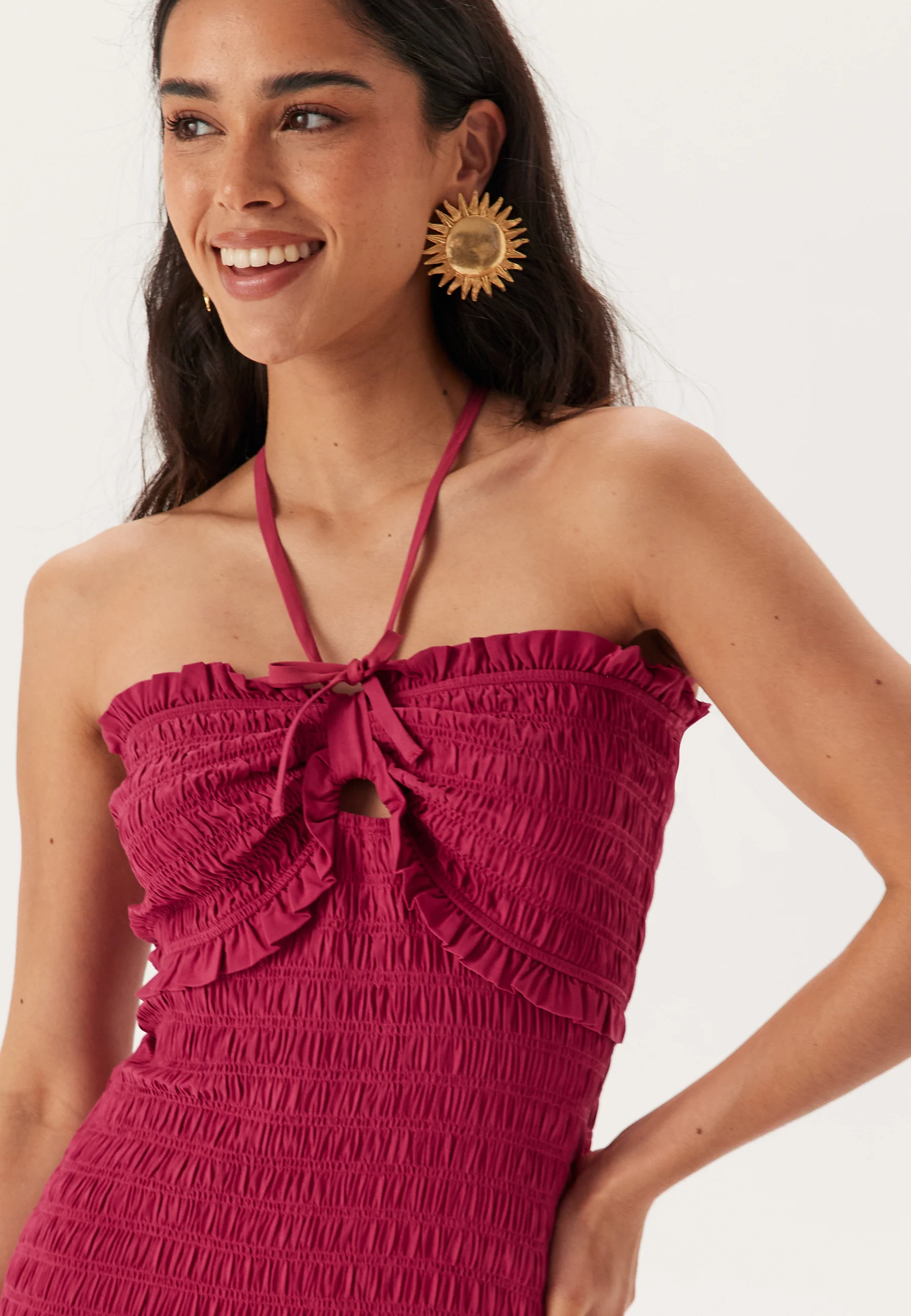 Smock Bodice Ankle Dress - Image 7