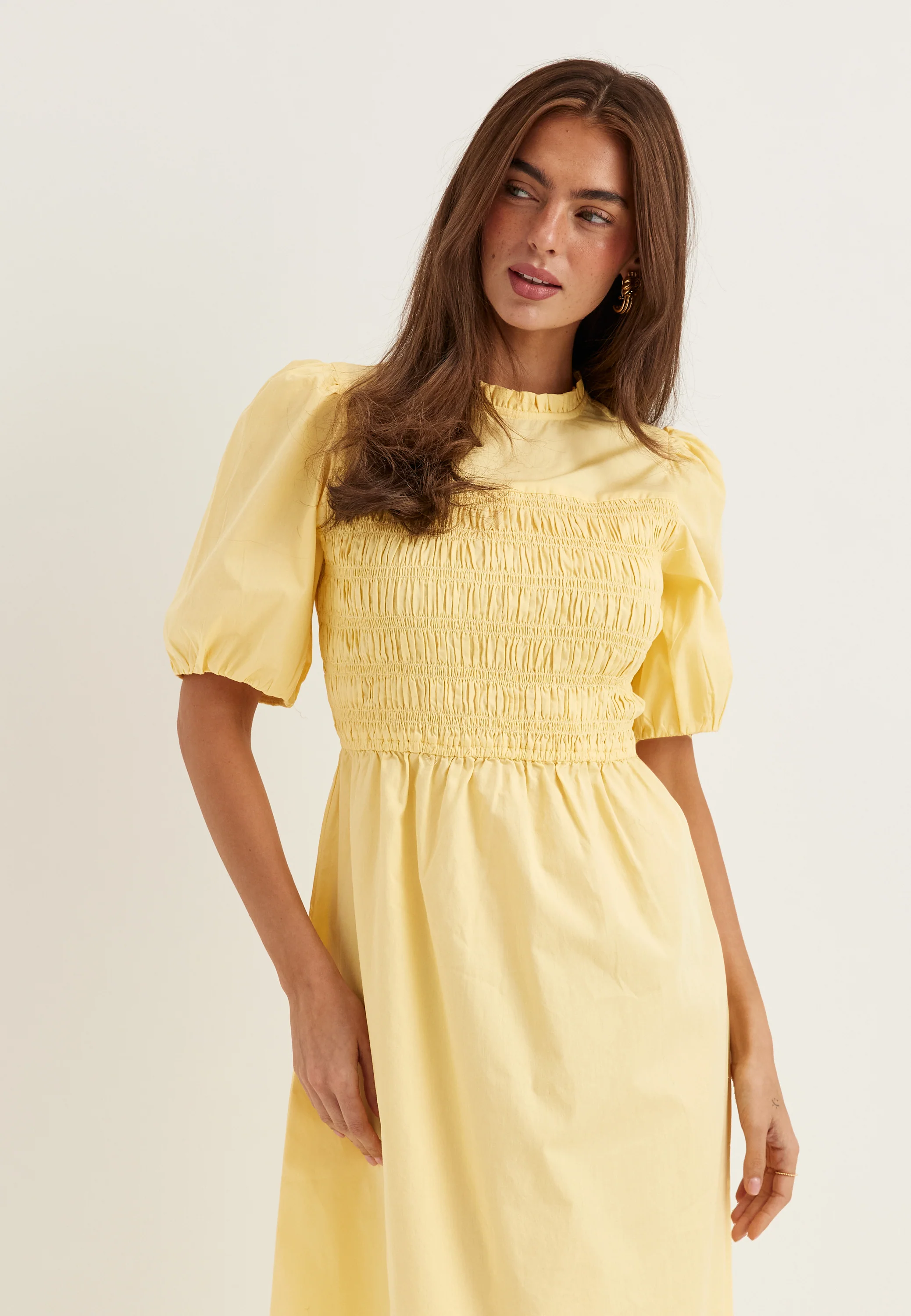 Smock Short Sleeve Cotton Dress - Image 2