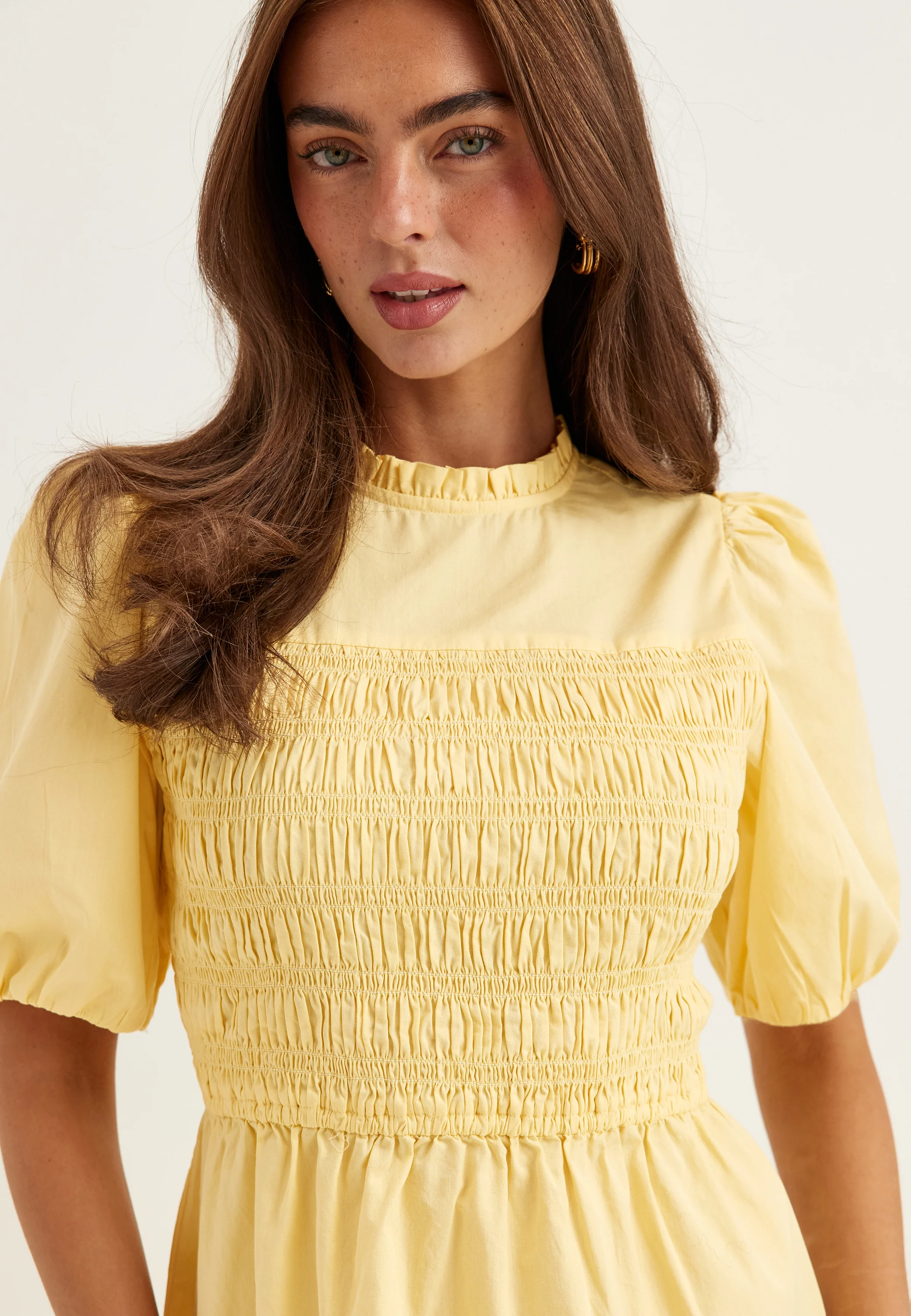 Smock Short Sleeve Cotton Dress - Image 5