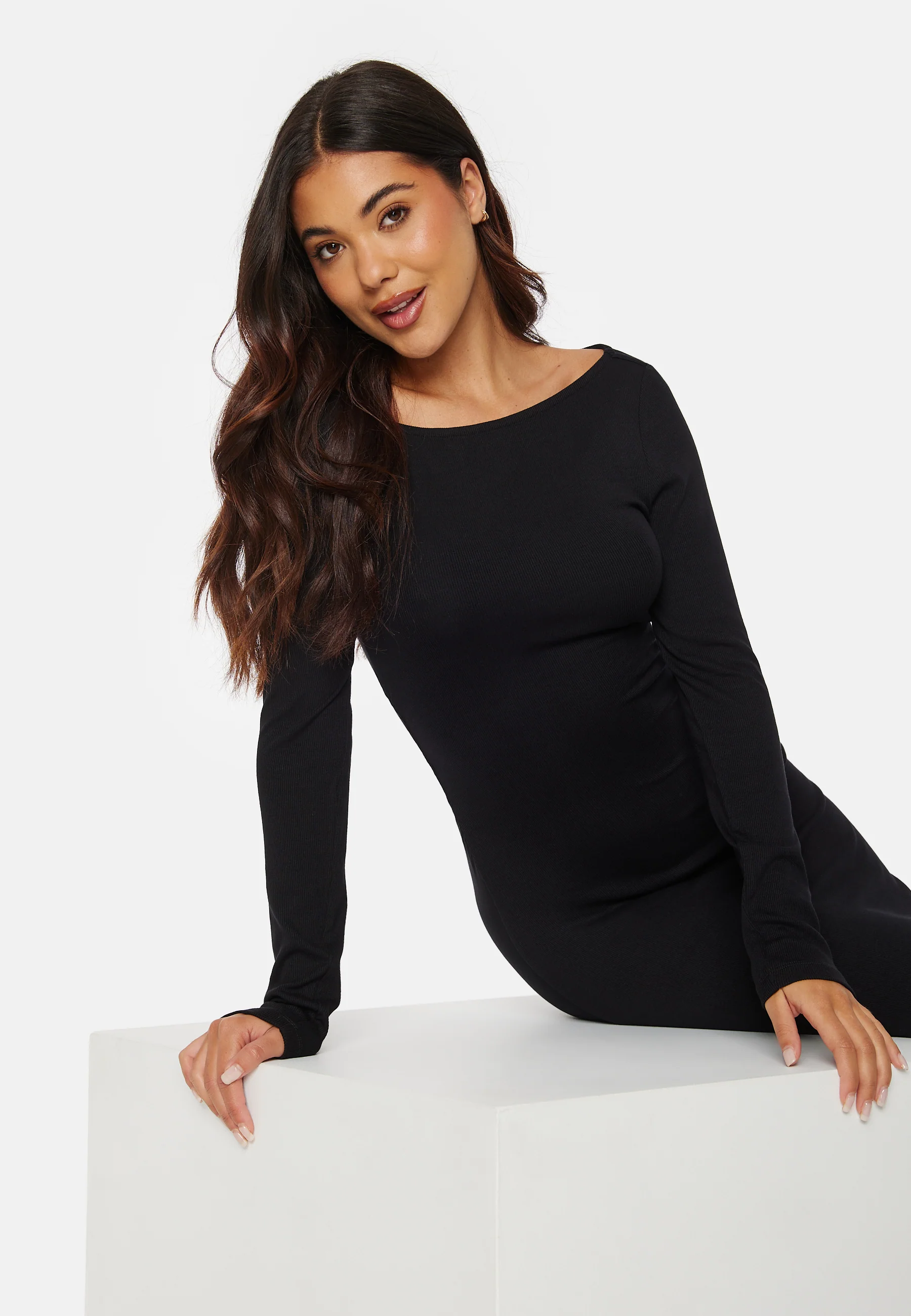Soft L/S Ruched Dress - Image 4