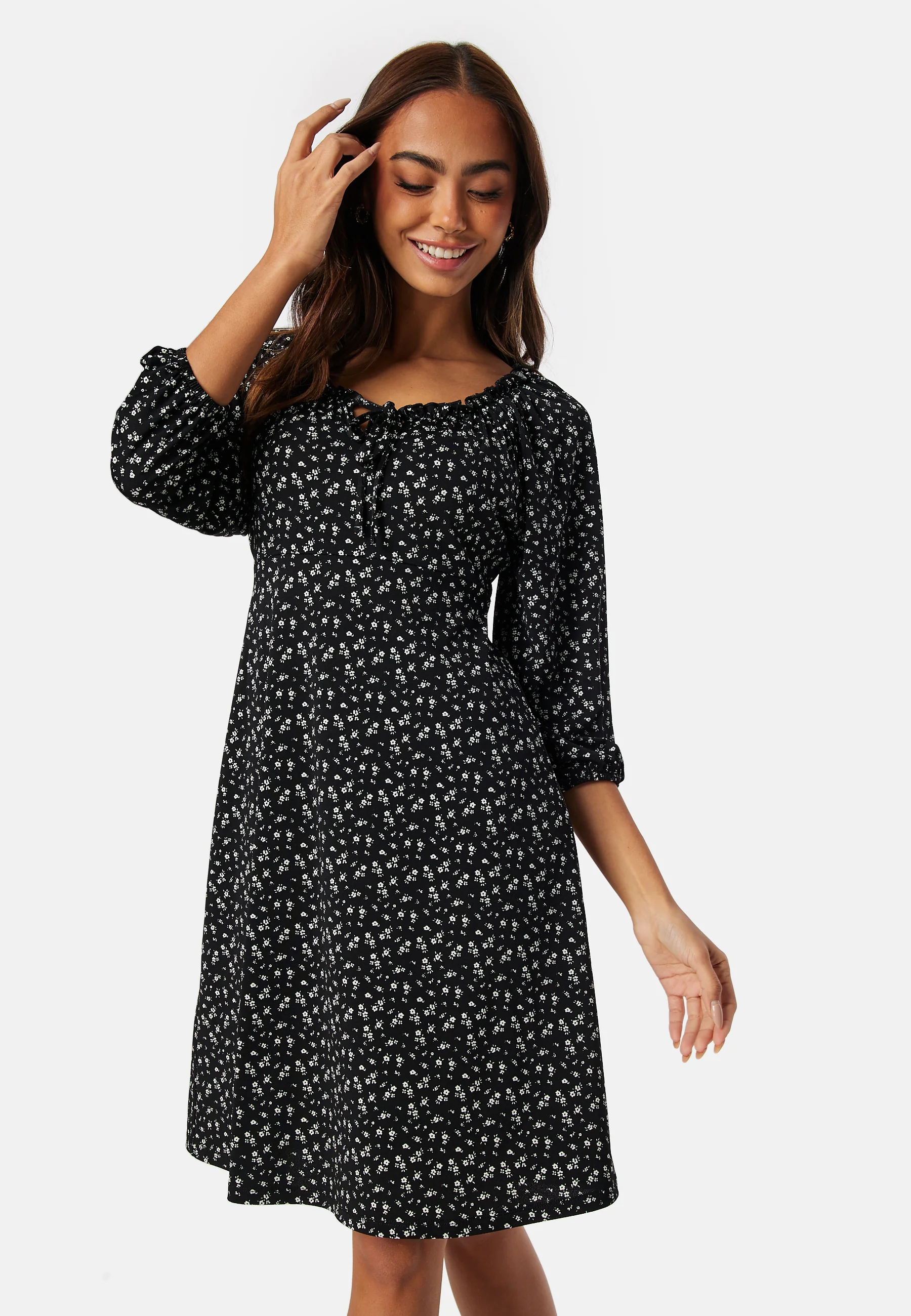 Soft Puff Sleeve Dress - Image 2