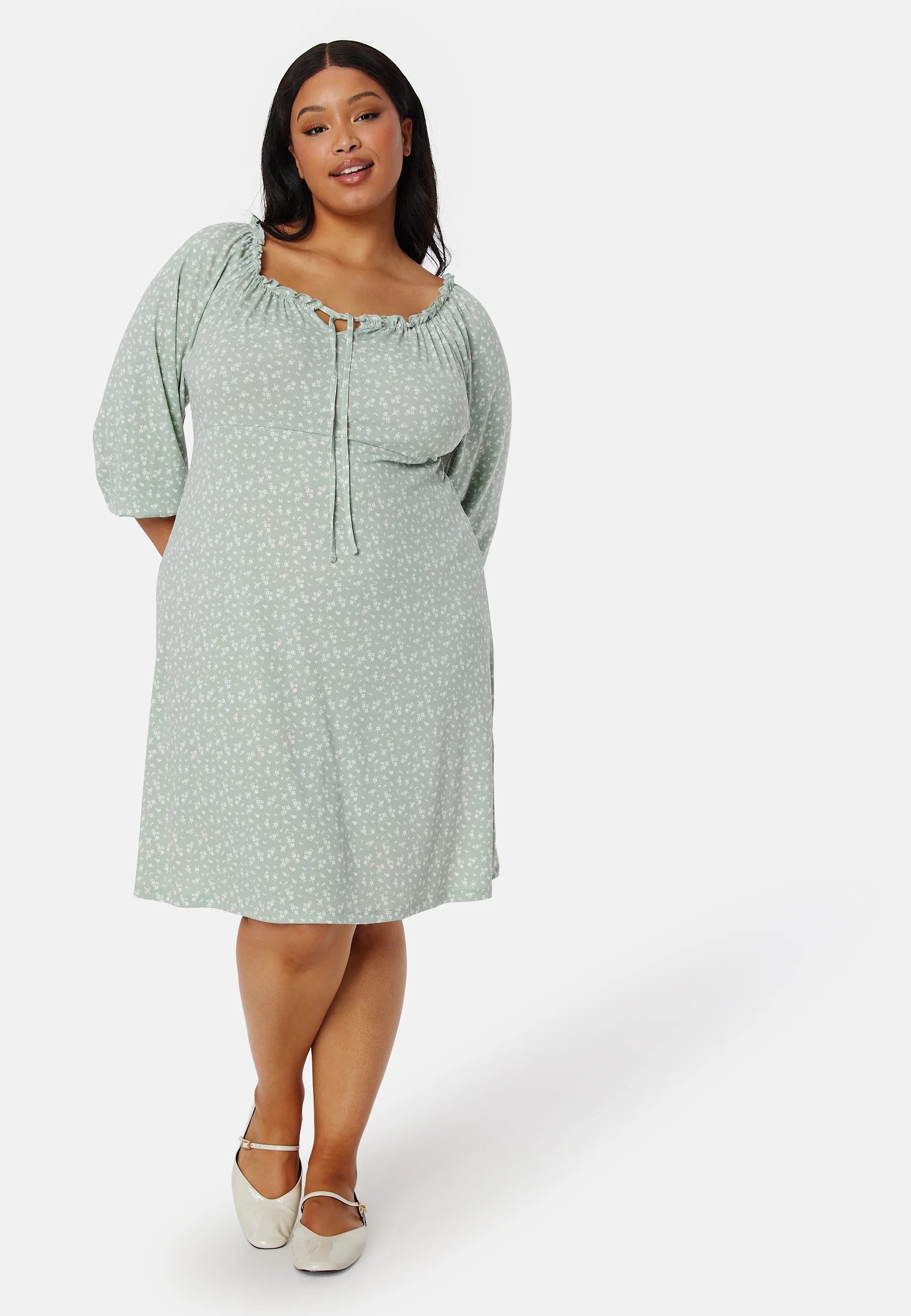 Soft Puff Sleeve Dress - Image 6