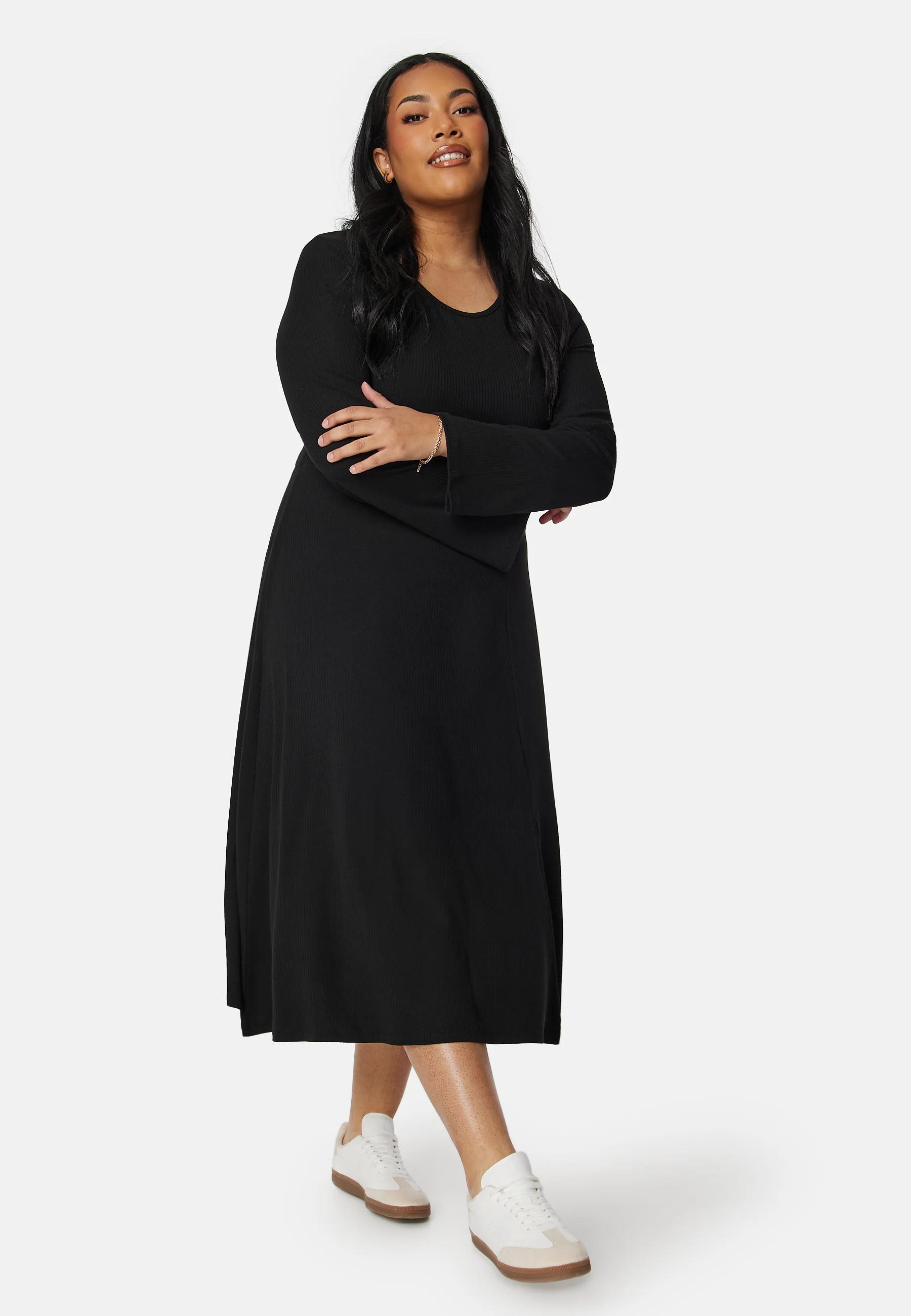 Soft Rib Slit Midi Dress - Image 6