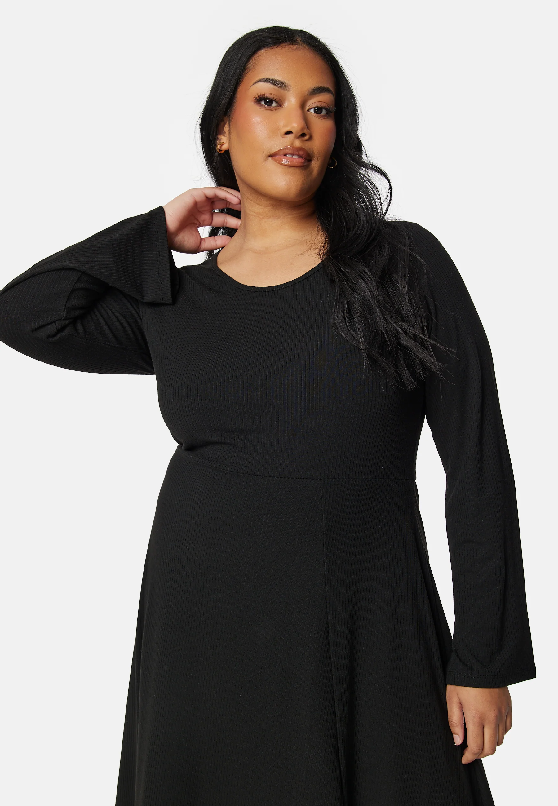 Soft Rib Slit Midi Dress - Image 8