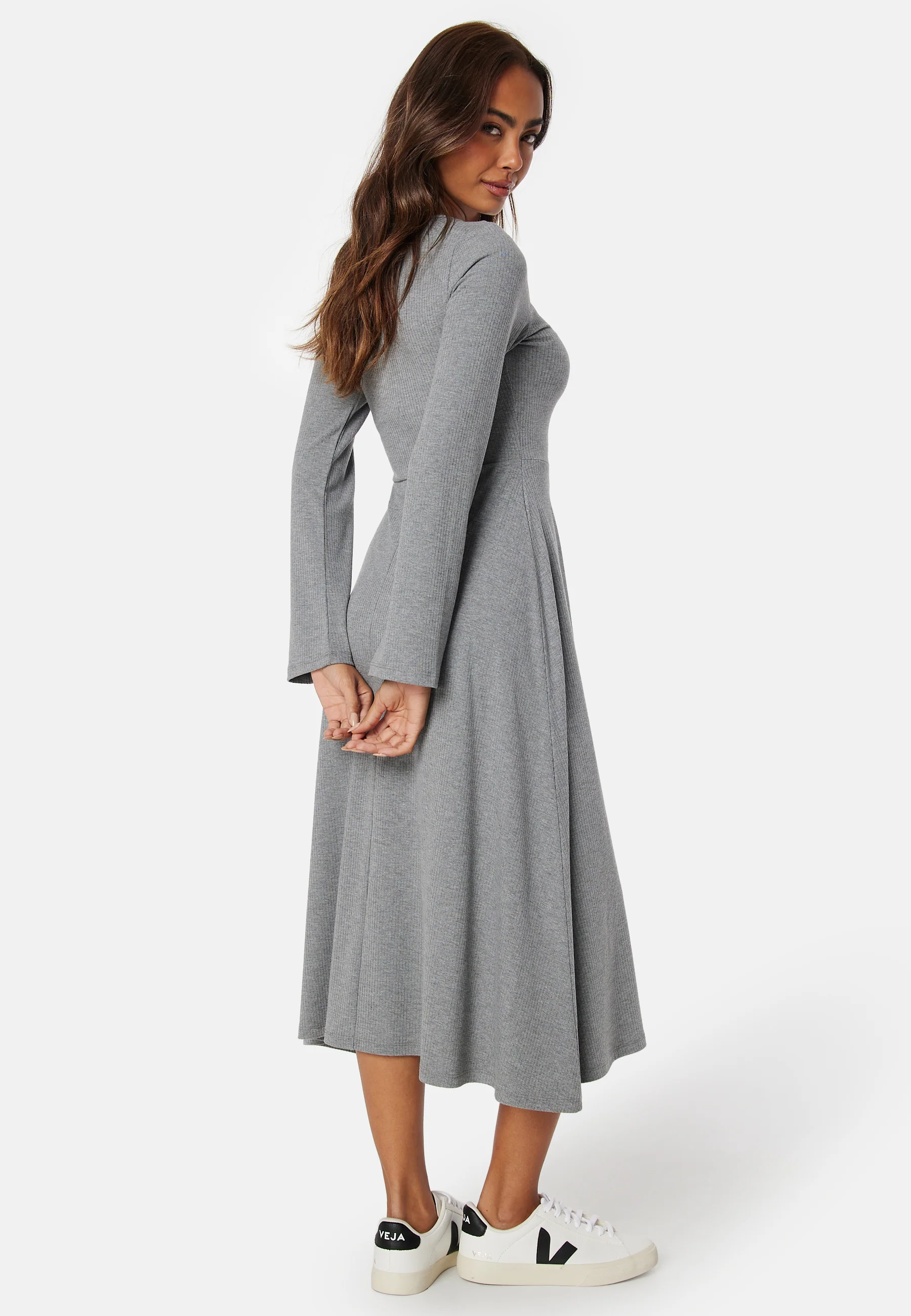 Soft Rib Slit Midi Dress - Image 2