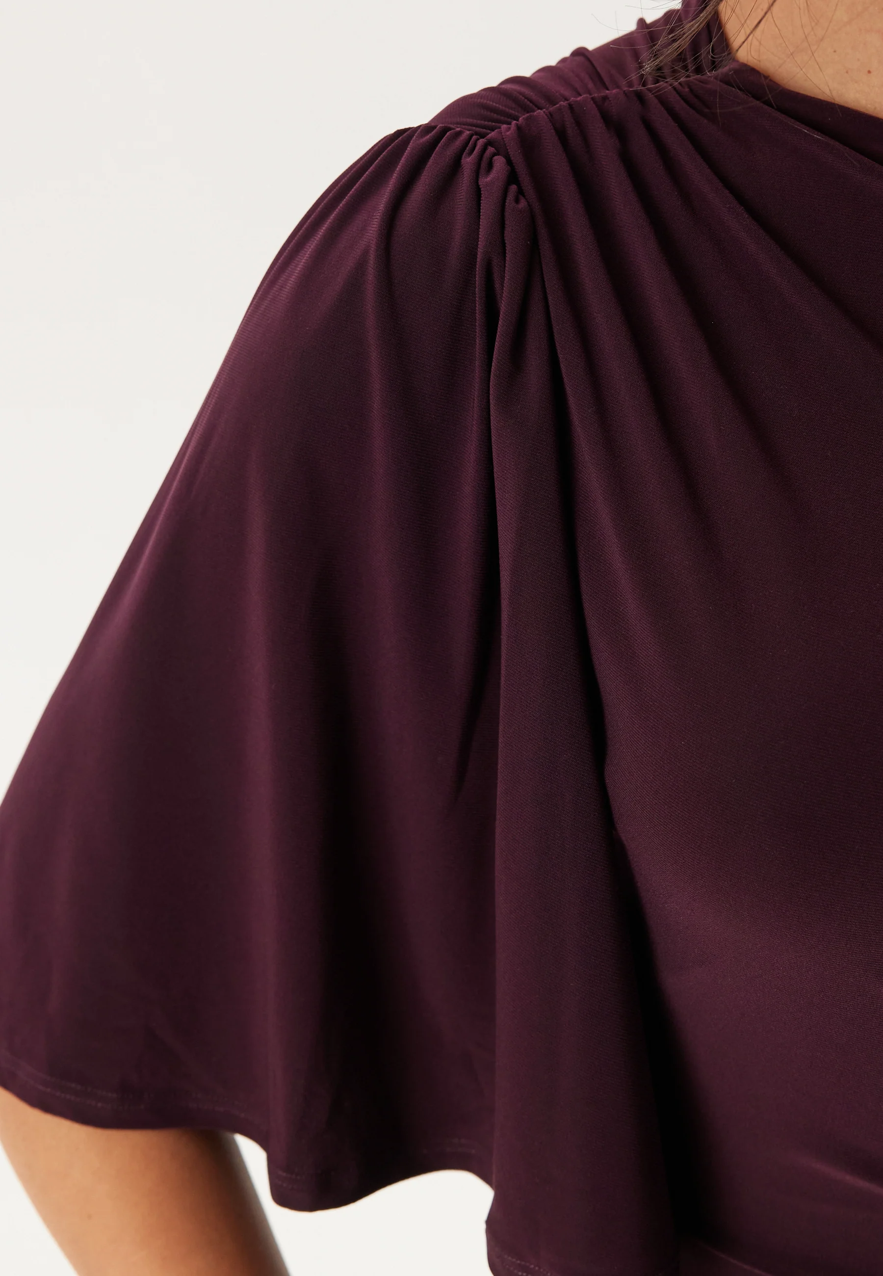 Soft Ruched One Shoulder Midi Dress - Image 3