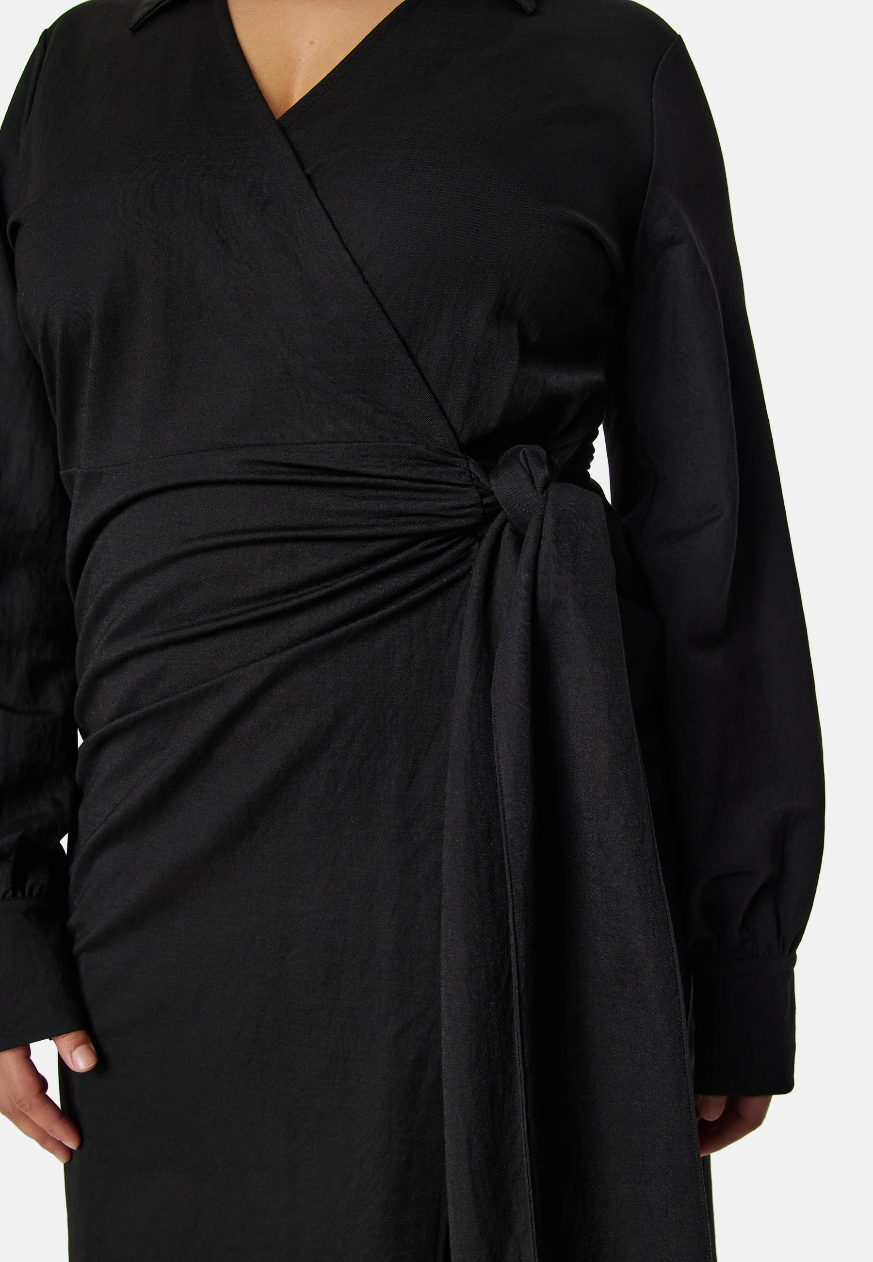 Soft Wrap Midi Shirt Dress - Image 7
