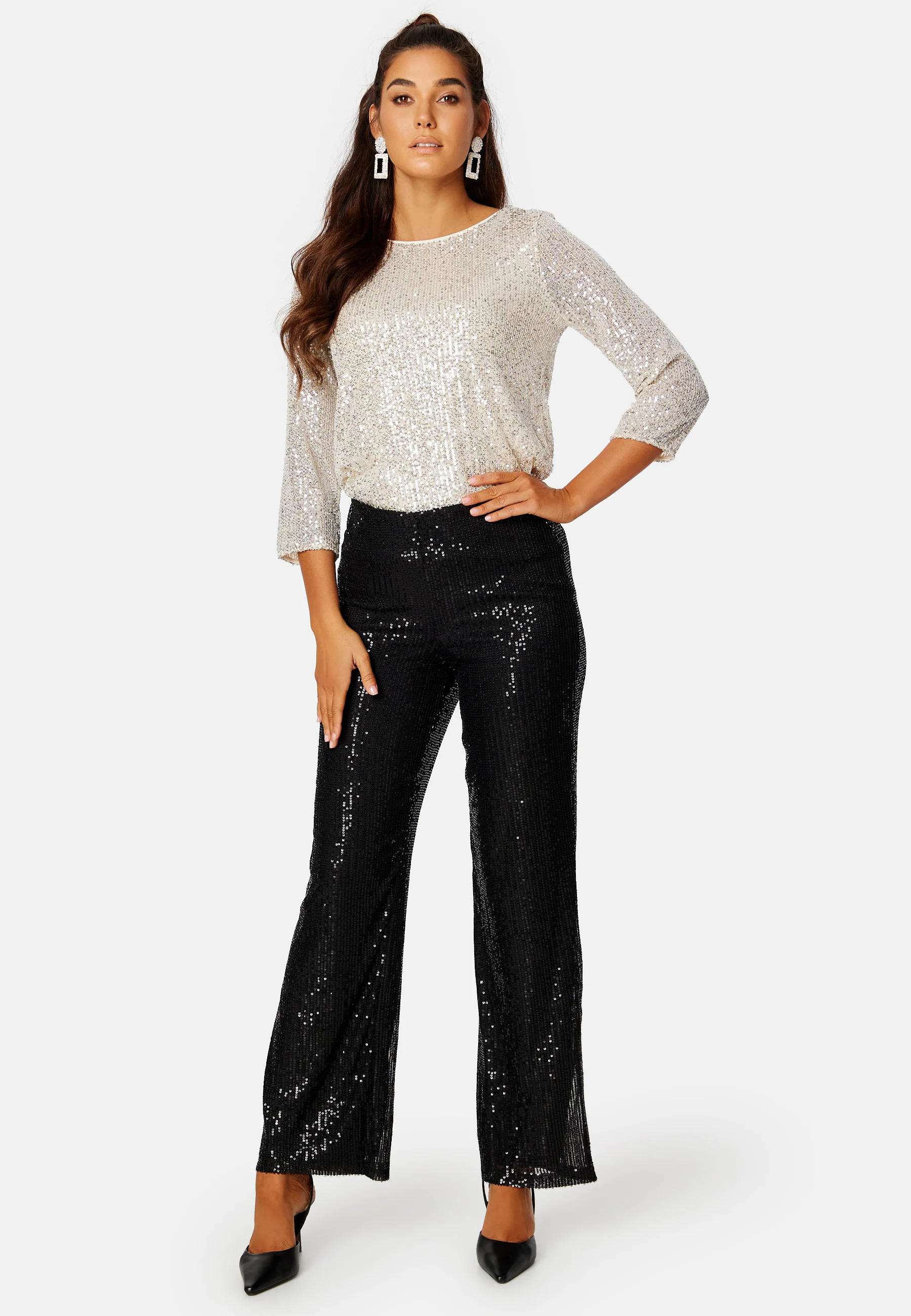 Sparkling 3/4 O-Neck Top - Image 2