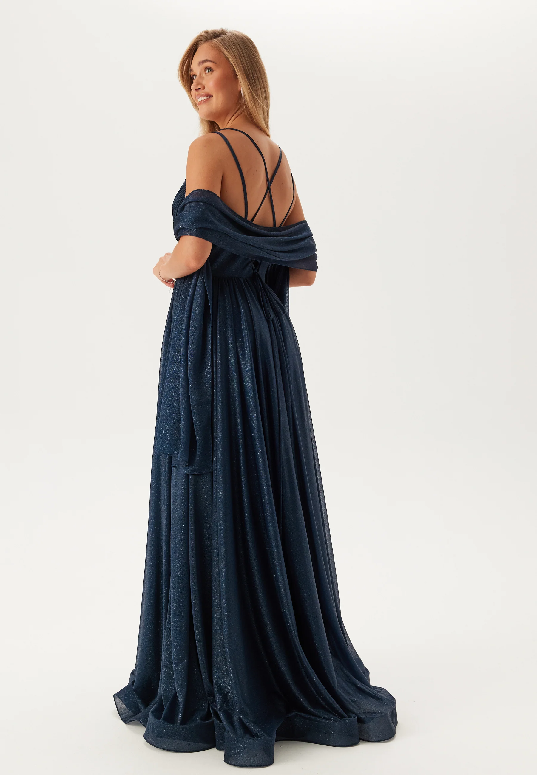 Sparkling Evening Dress With Tie Back - Image 5