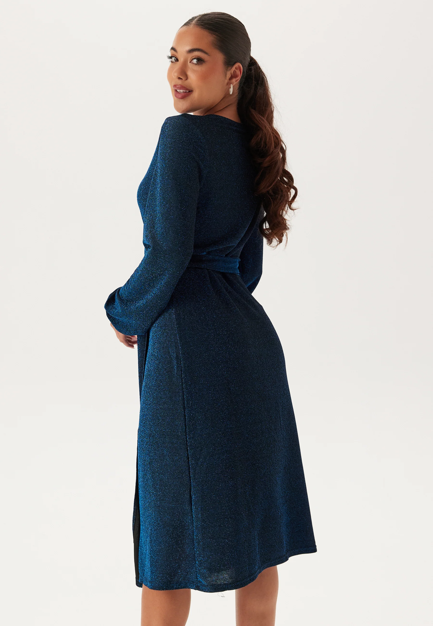 Sparkling Midi Wrap Dress - Image 3