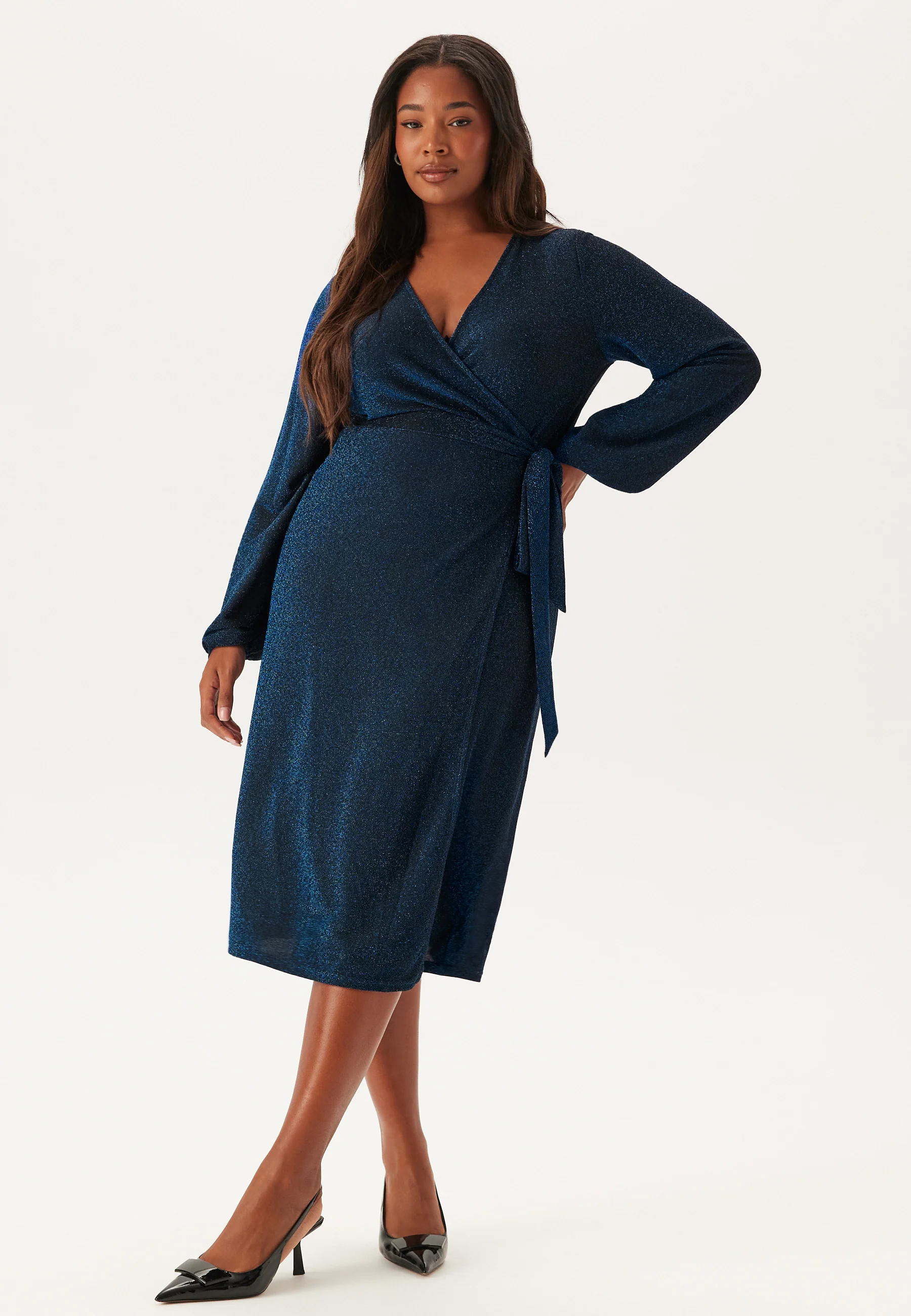 Sparkling Midi Wrap Dress - Image 5