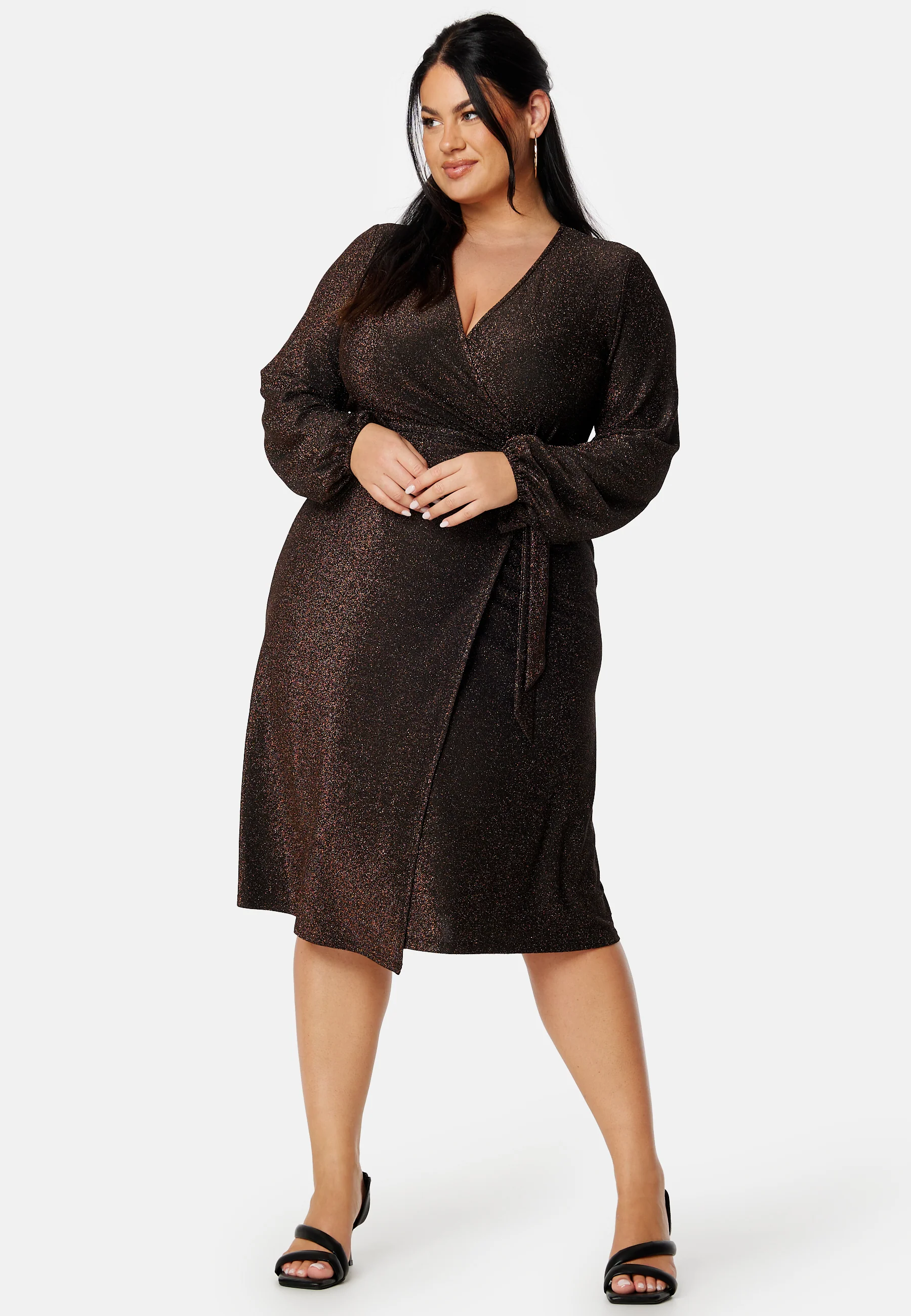 Sparkling Midi Wrap Dress - Image 5