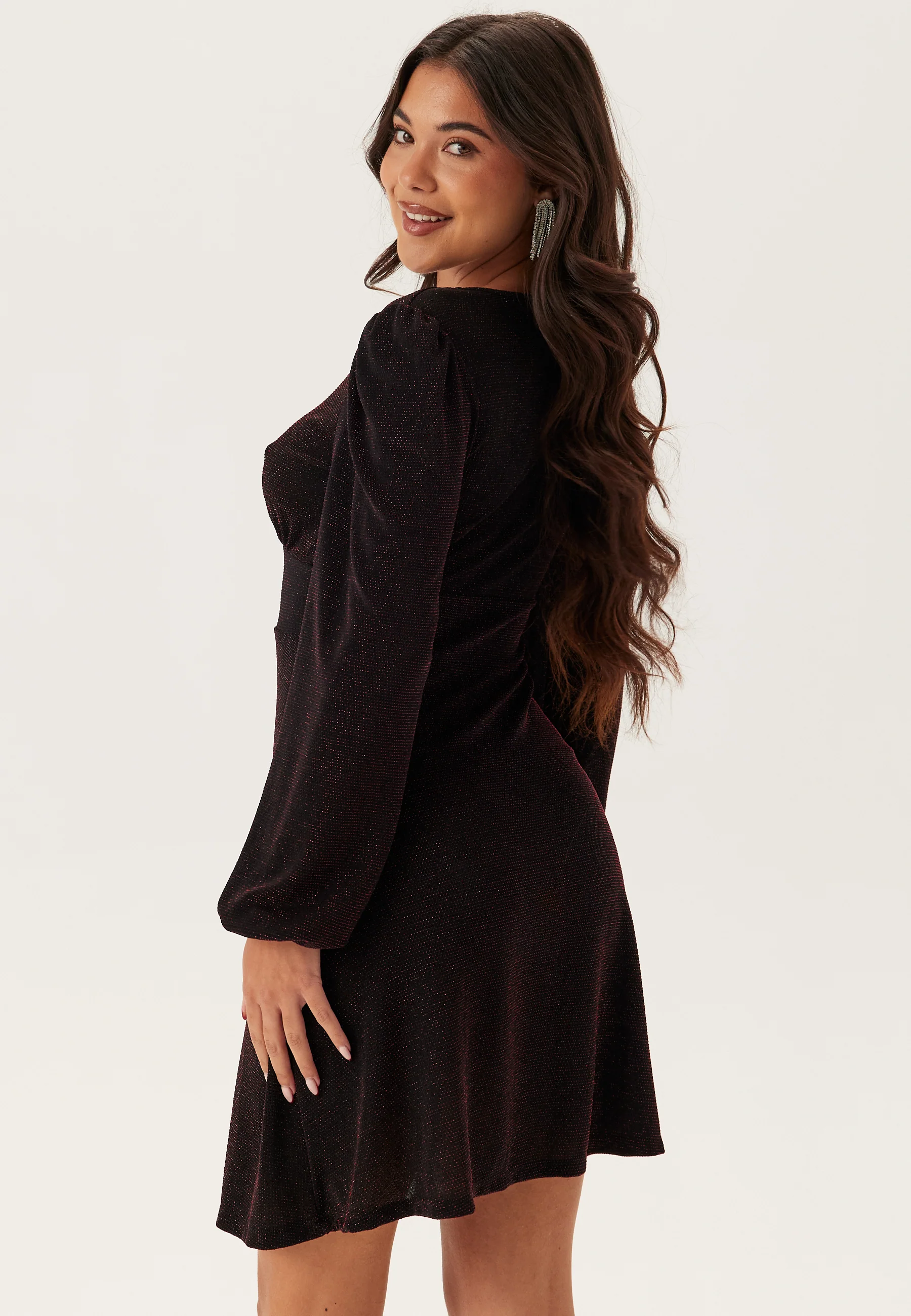 Sparkling Puff Sleeve Dress - Image 3