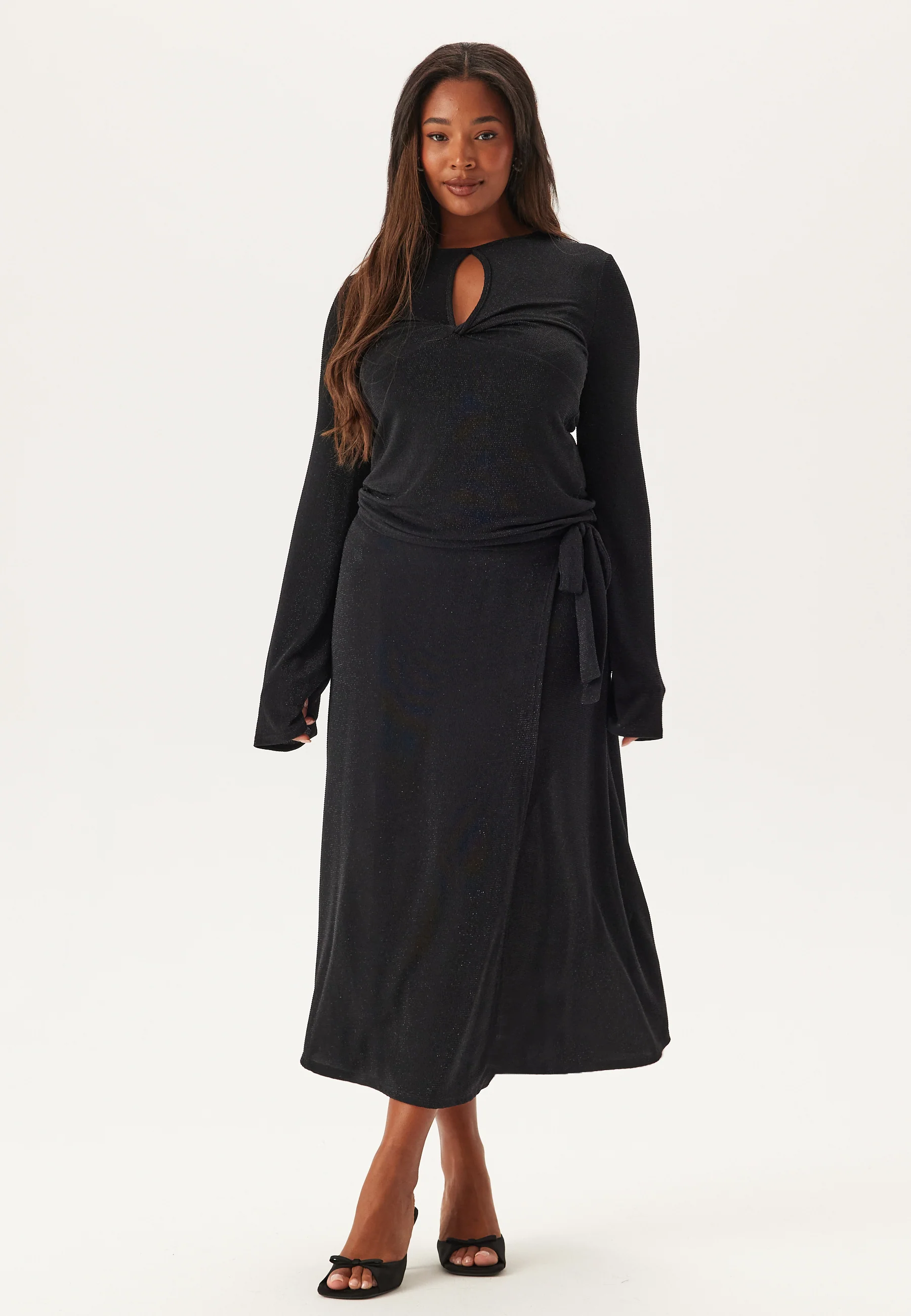 Sparkling Wrap Midi Skirt - Image 7