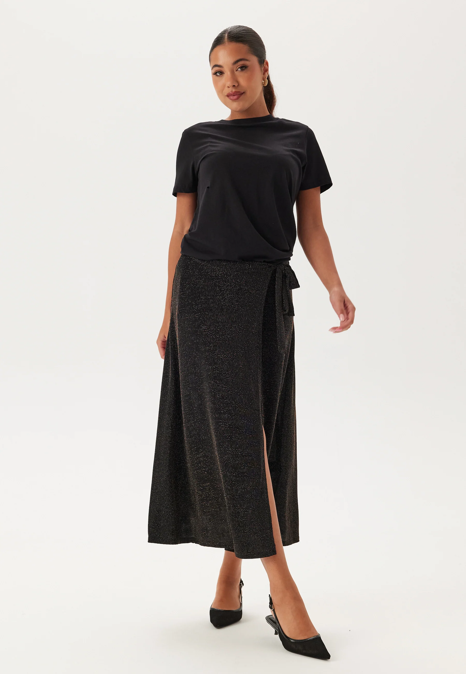 Sparkling Wrap Midi Skirt - Image 3