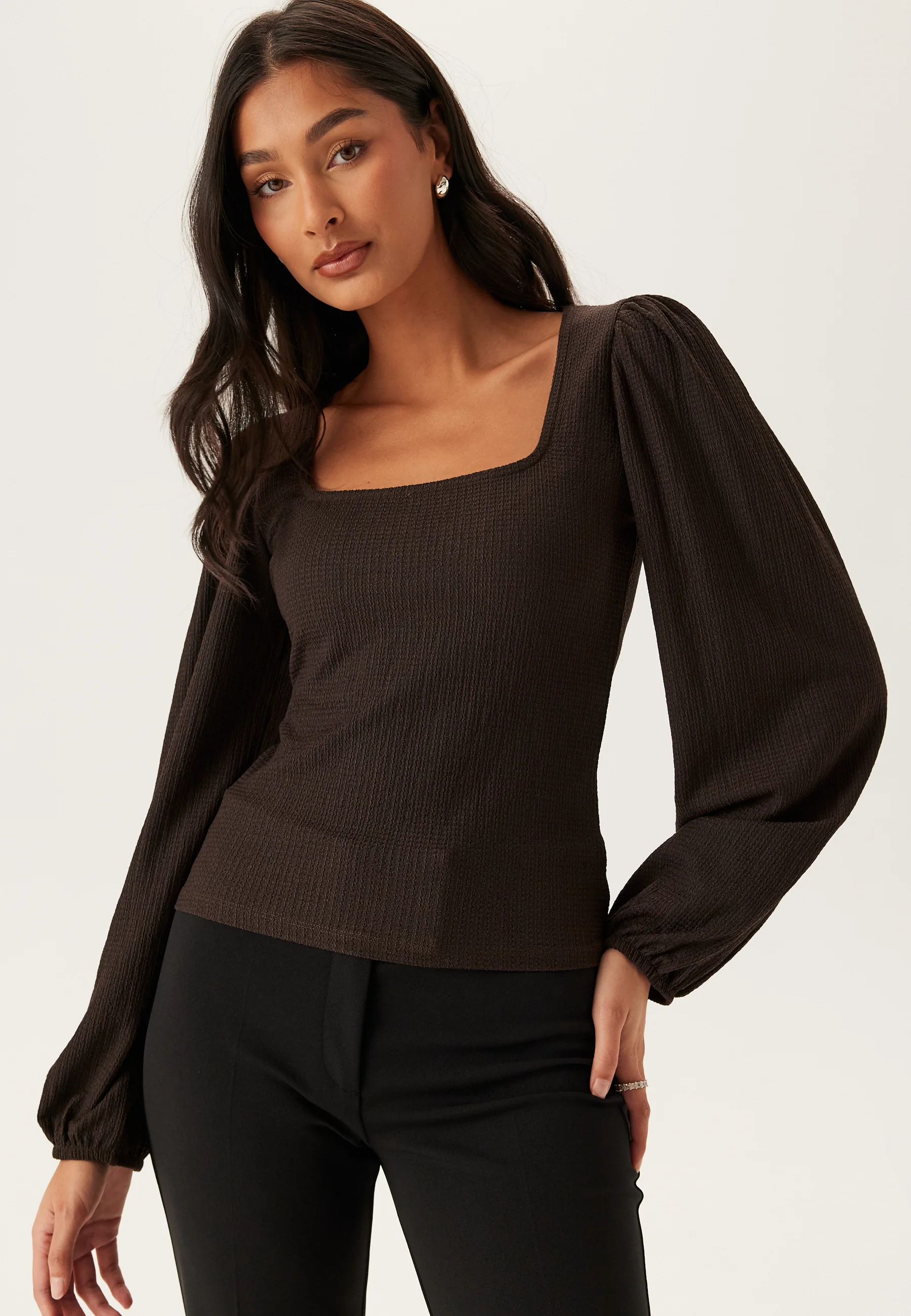 Square Neck Balloon Sleeve Top - Image 2