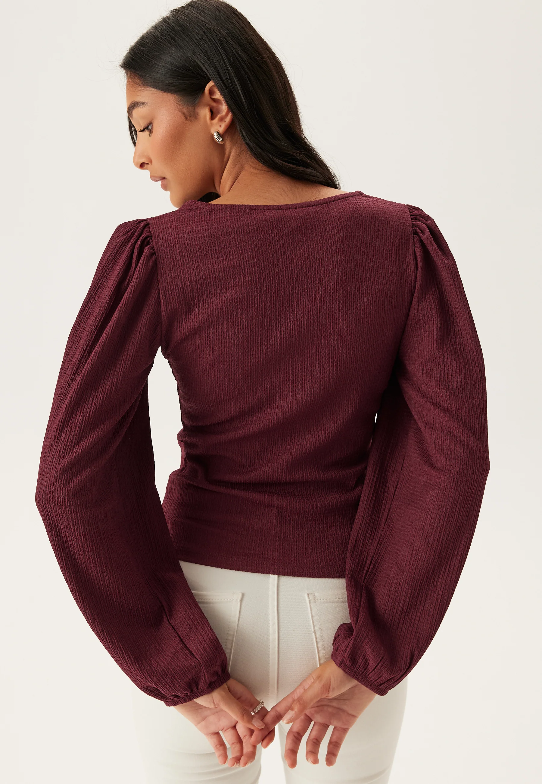 Square Neck Balloon Sleeve Top - Image 2