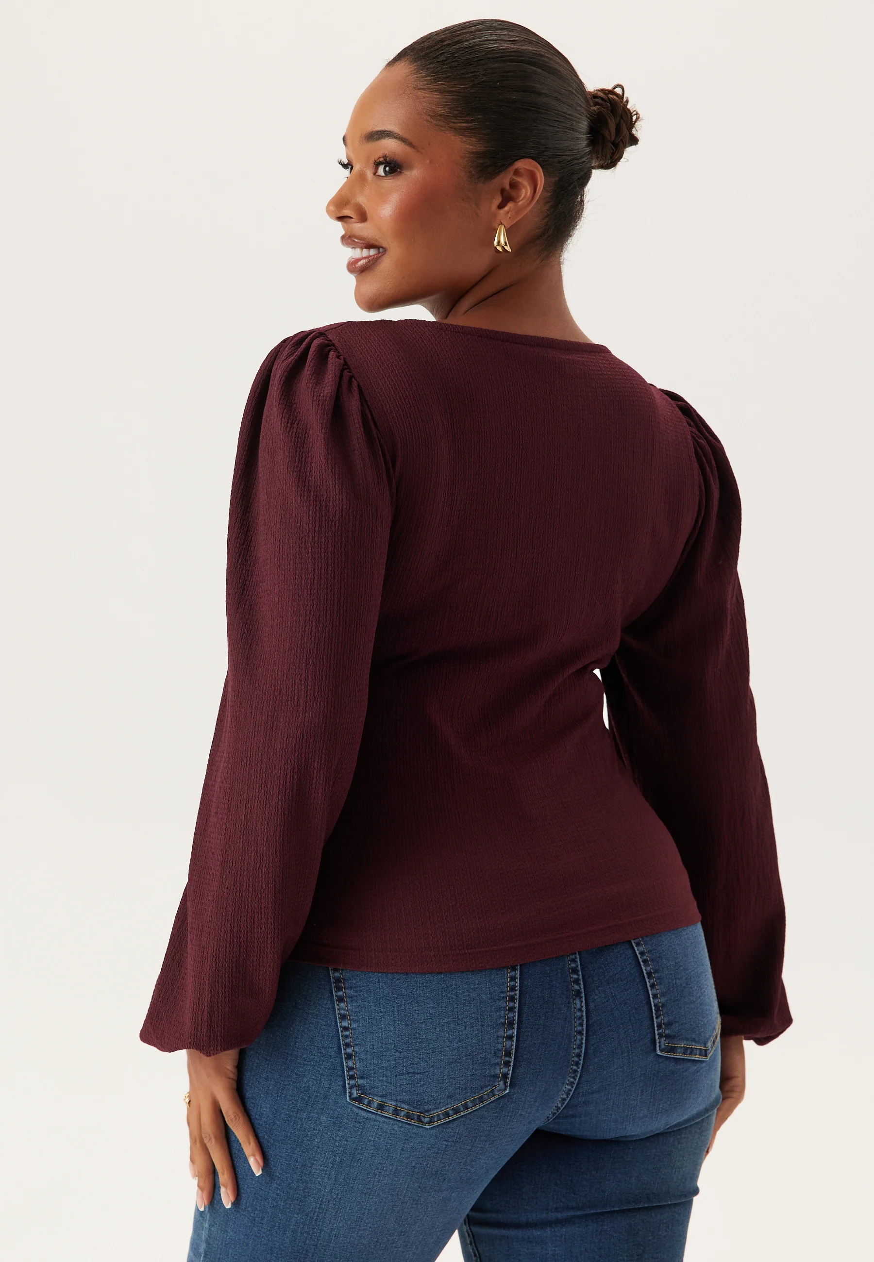 Square Neck Balloon Sleeve Top - Image 7