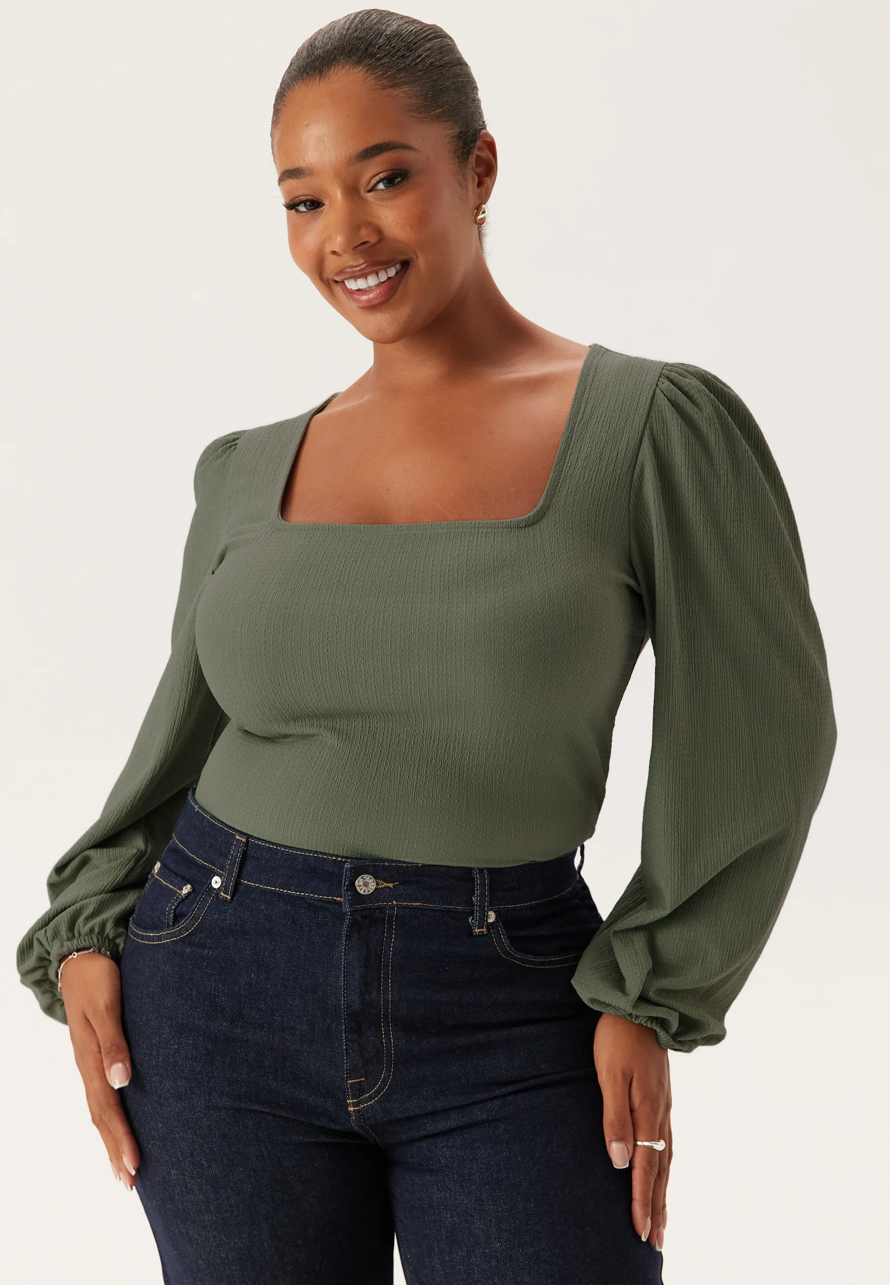 Square Neck Balloon Sleeve Top - Image 5