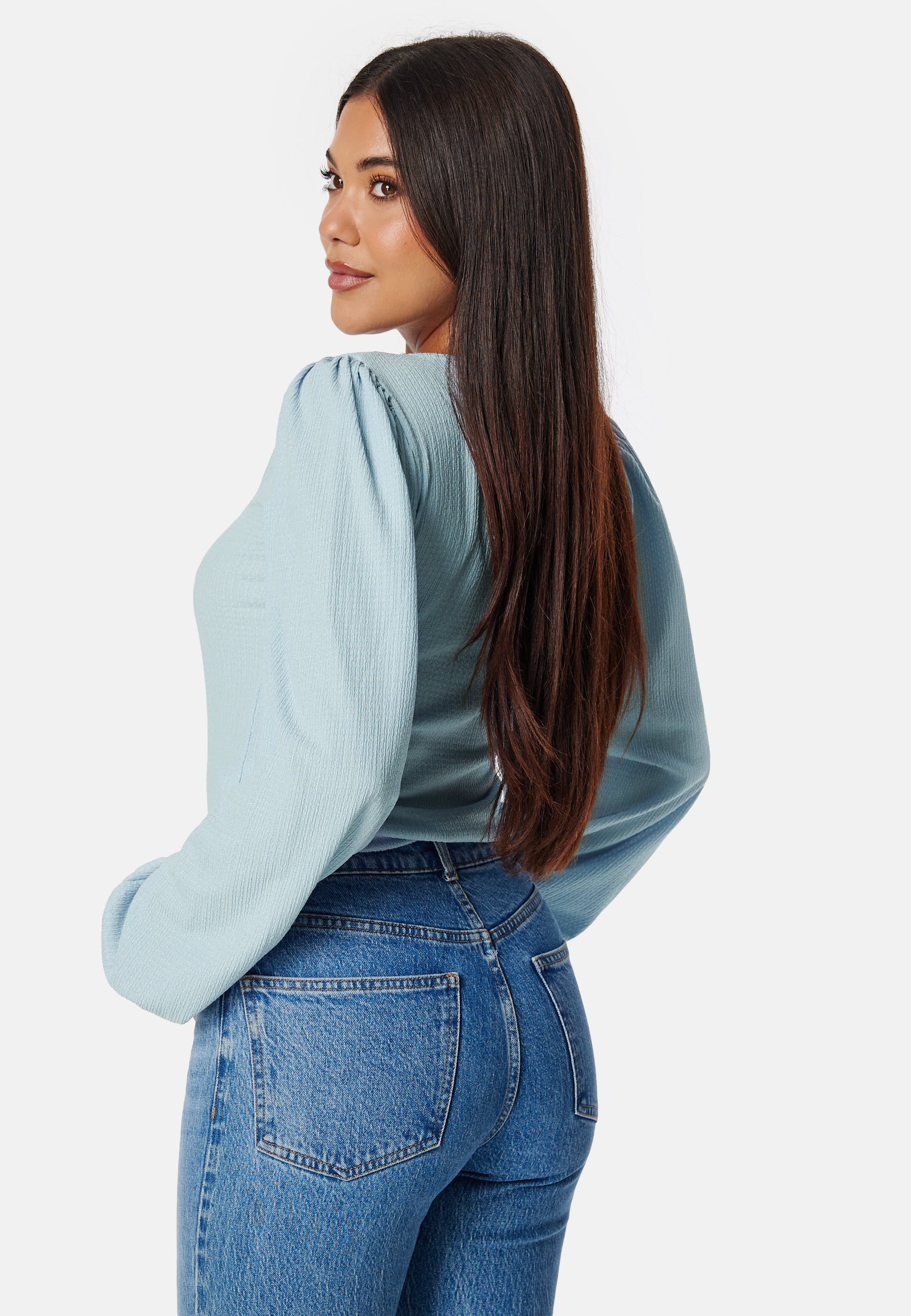 Square Neck Balloon Sleeve Top - Image 2