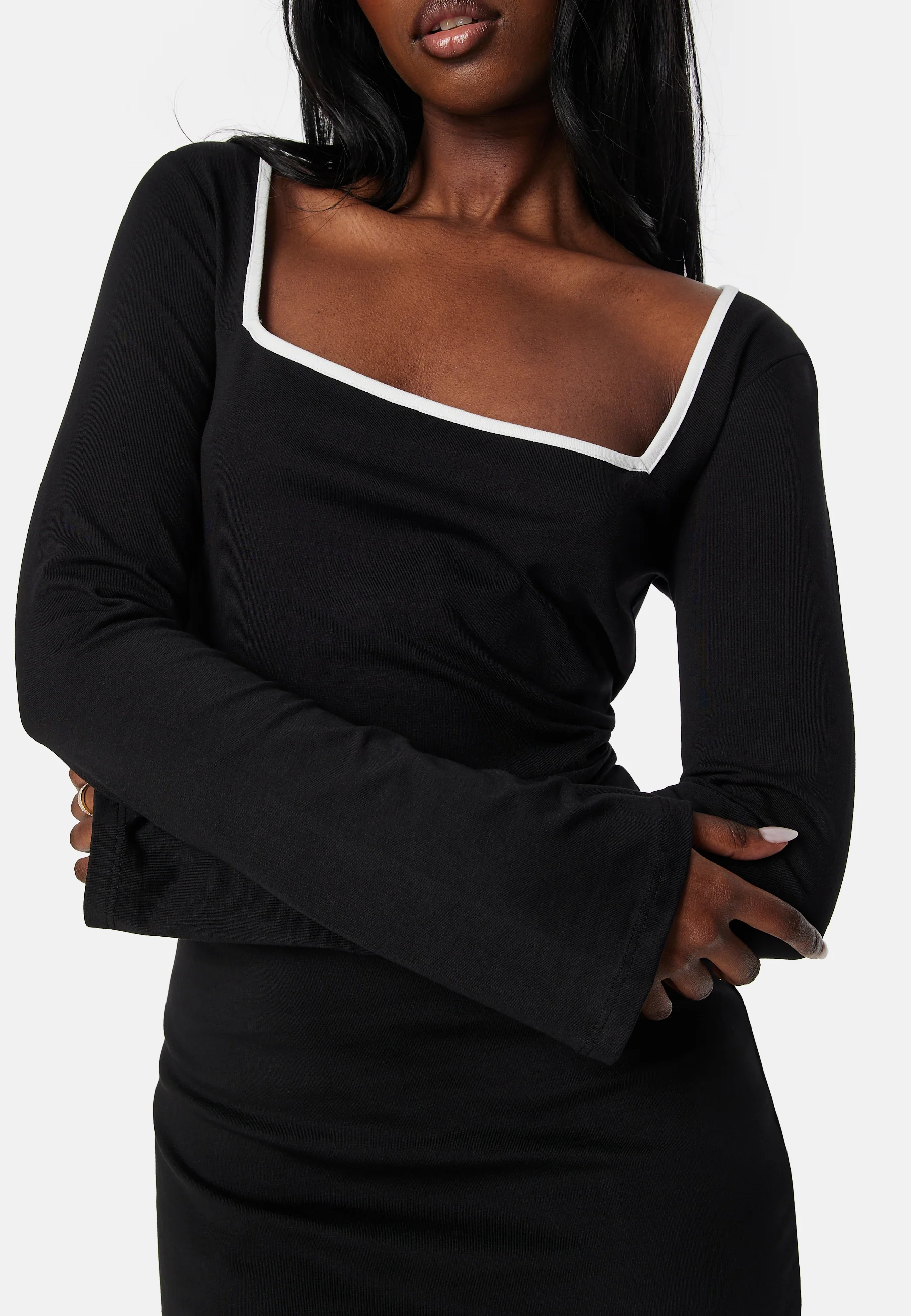 Square Neck Contrast Dress - Image 4