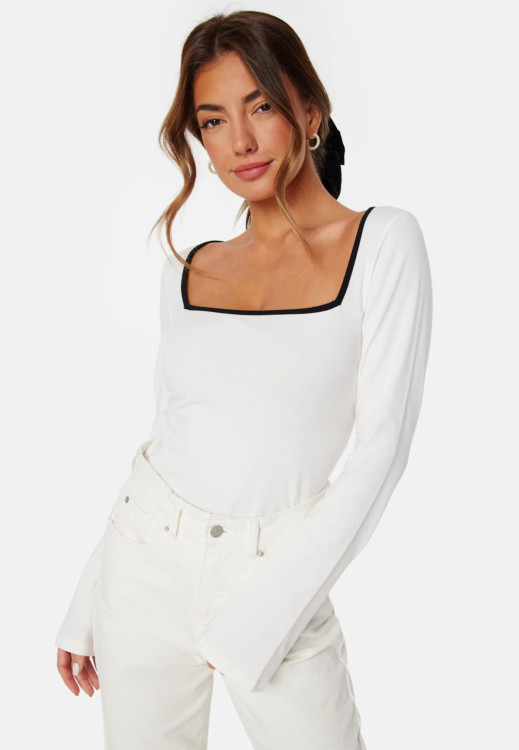 Square Neck Contrast L/S Top - Image 2