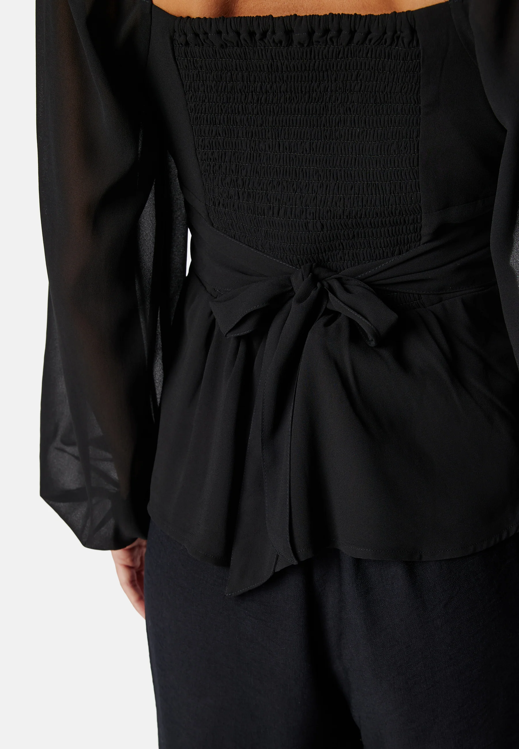 Square Neck L/S Georgette Blouse - Image 4