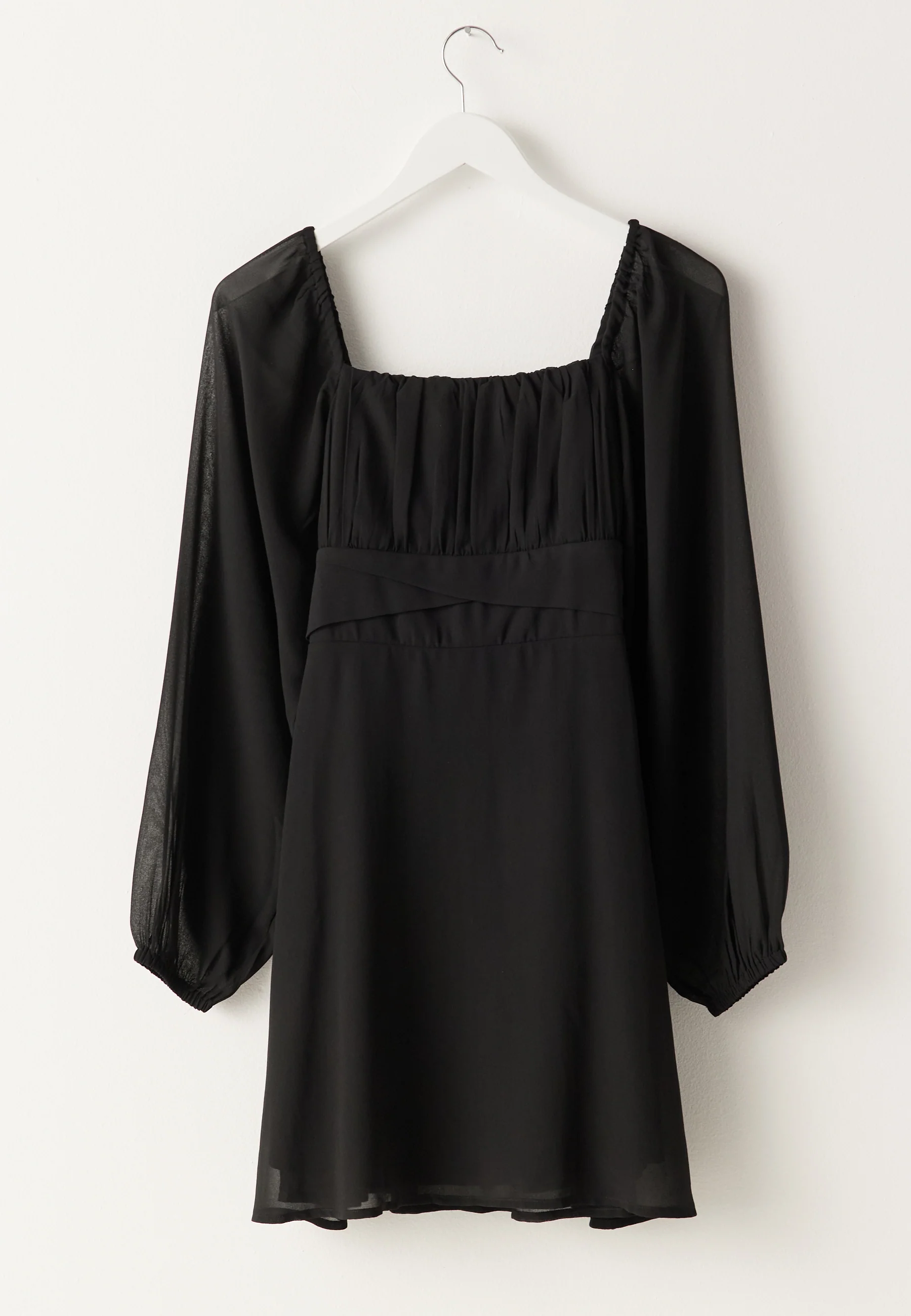 Square Neck L/S Georgette Dress - Image 6
