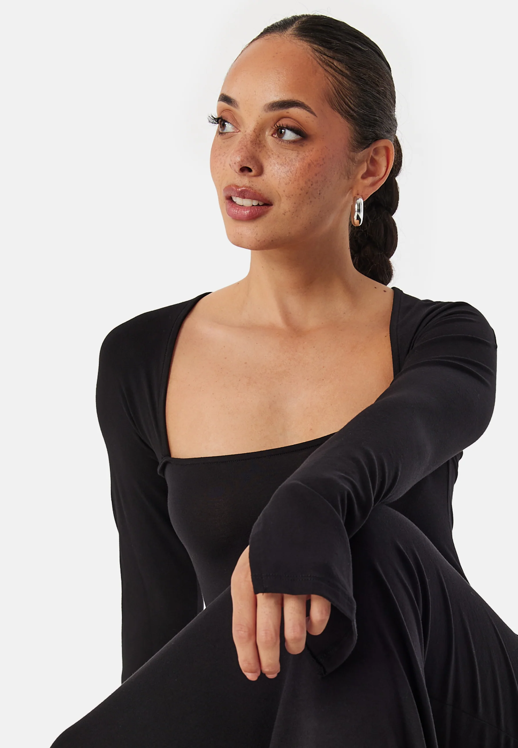 Square Neck L/S Maxi Dress - Image 3