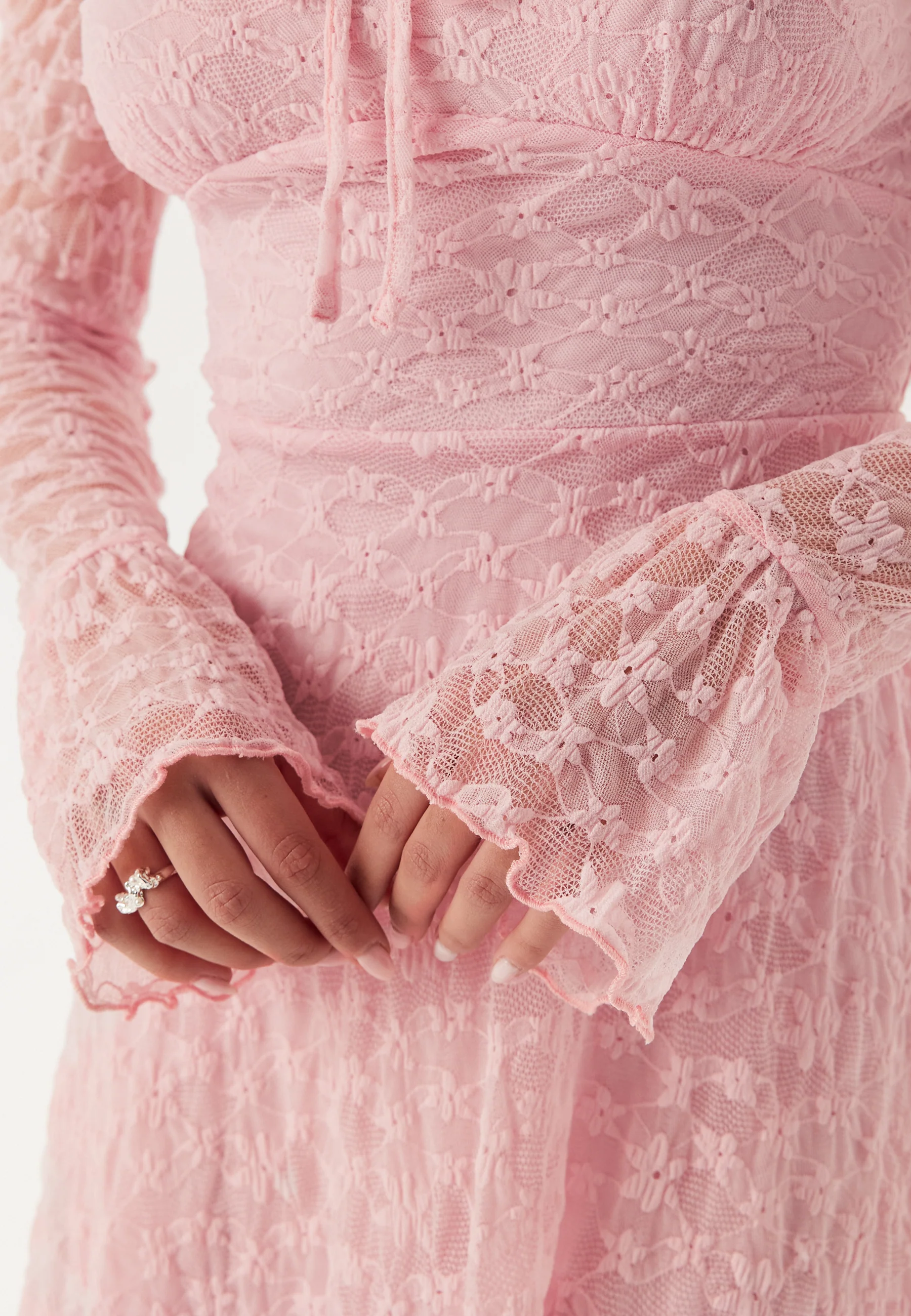 Square Neck Lace Dress - Image 4