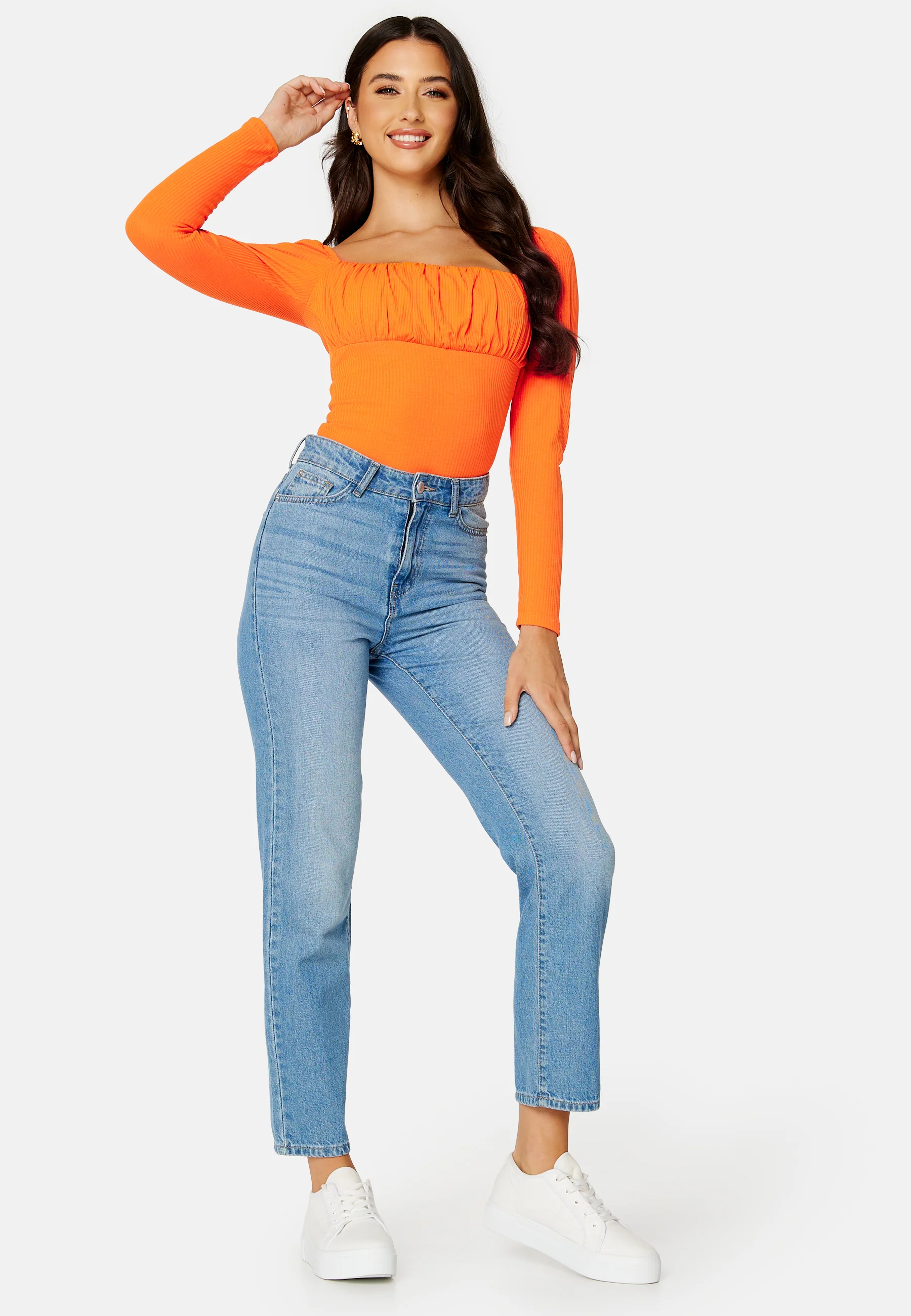 Square Neck Long Sleeve Top - Image 2