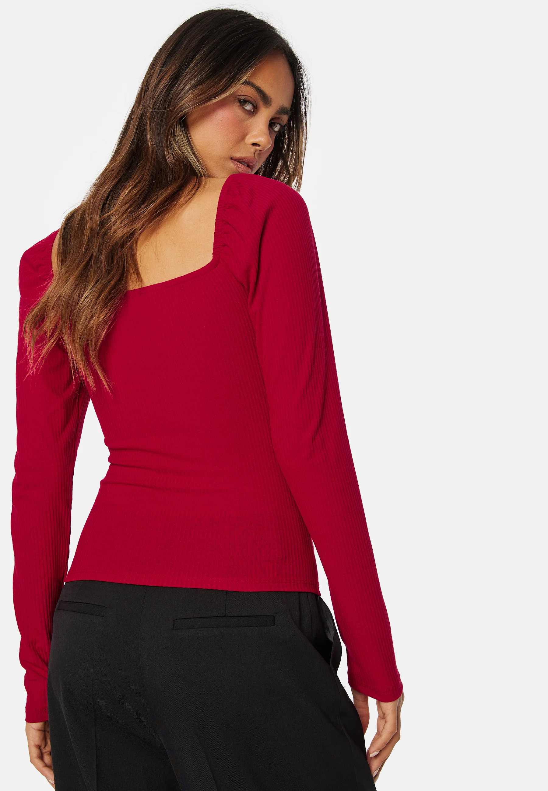 Square Neck Long Sleeve Top - Image 2