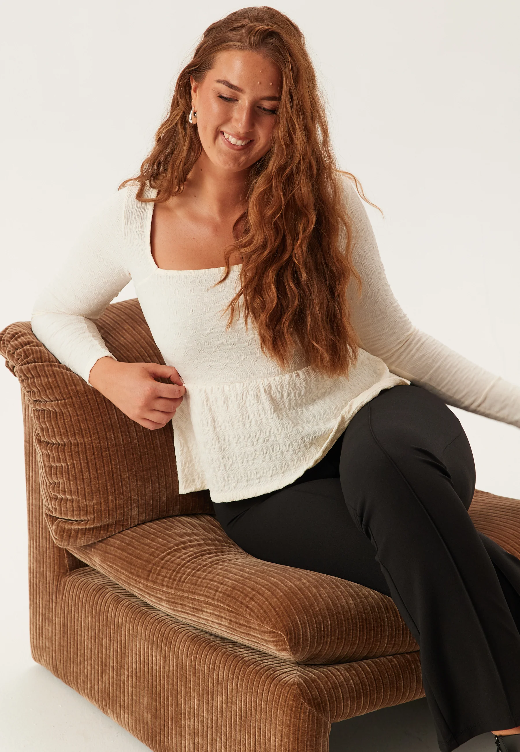 Square Neck Peplum Top - Image 5