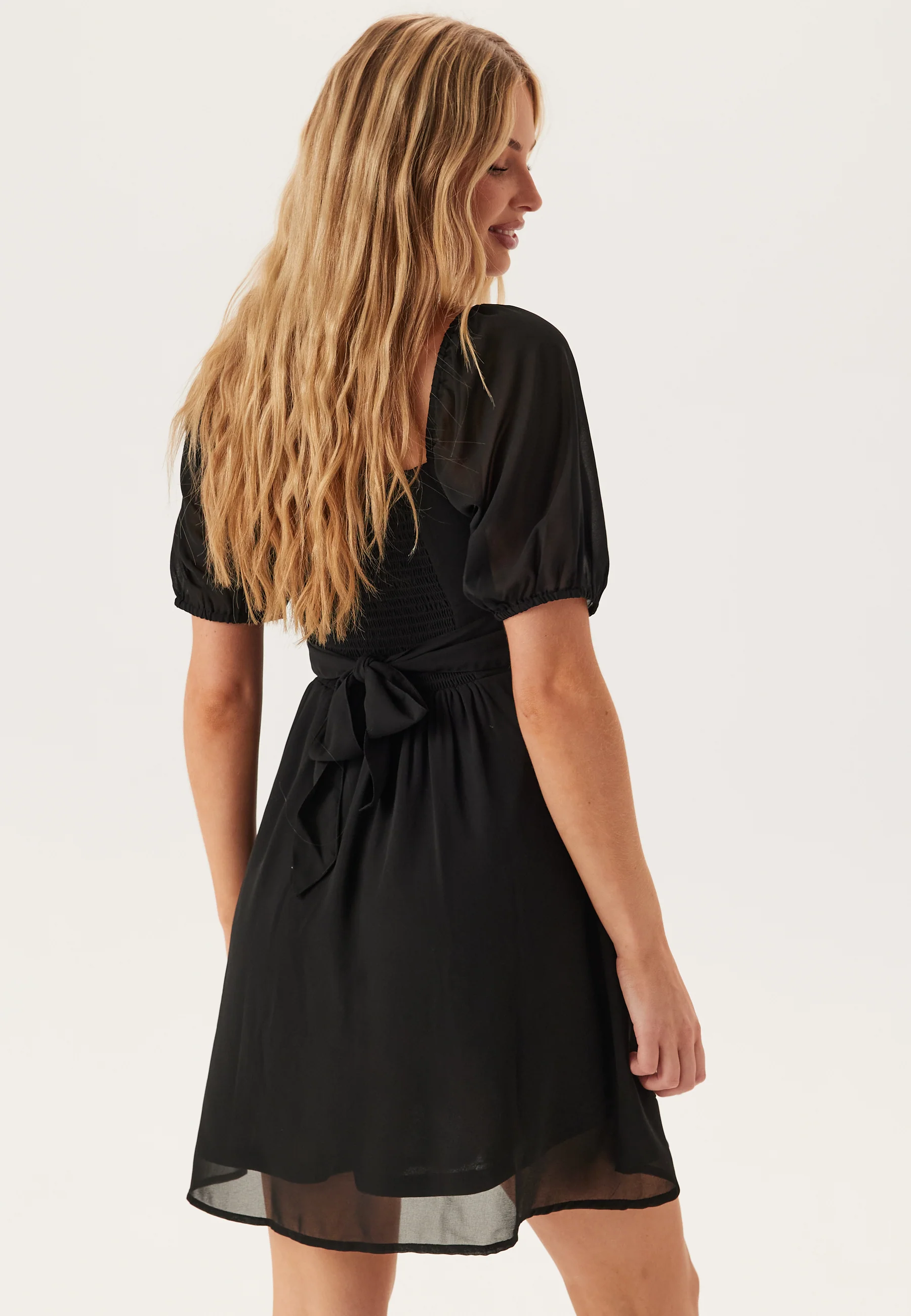 Square Neck S/S Georgette Dress - Image 3