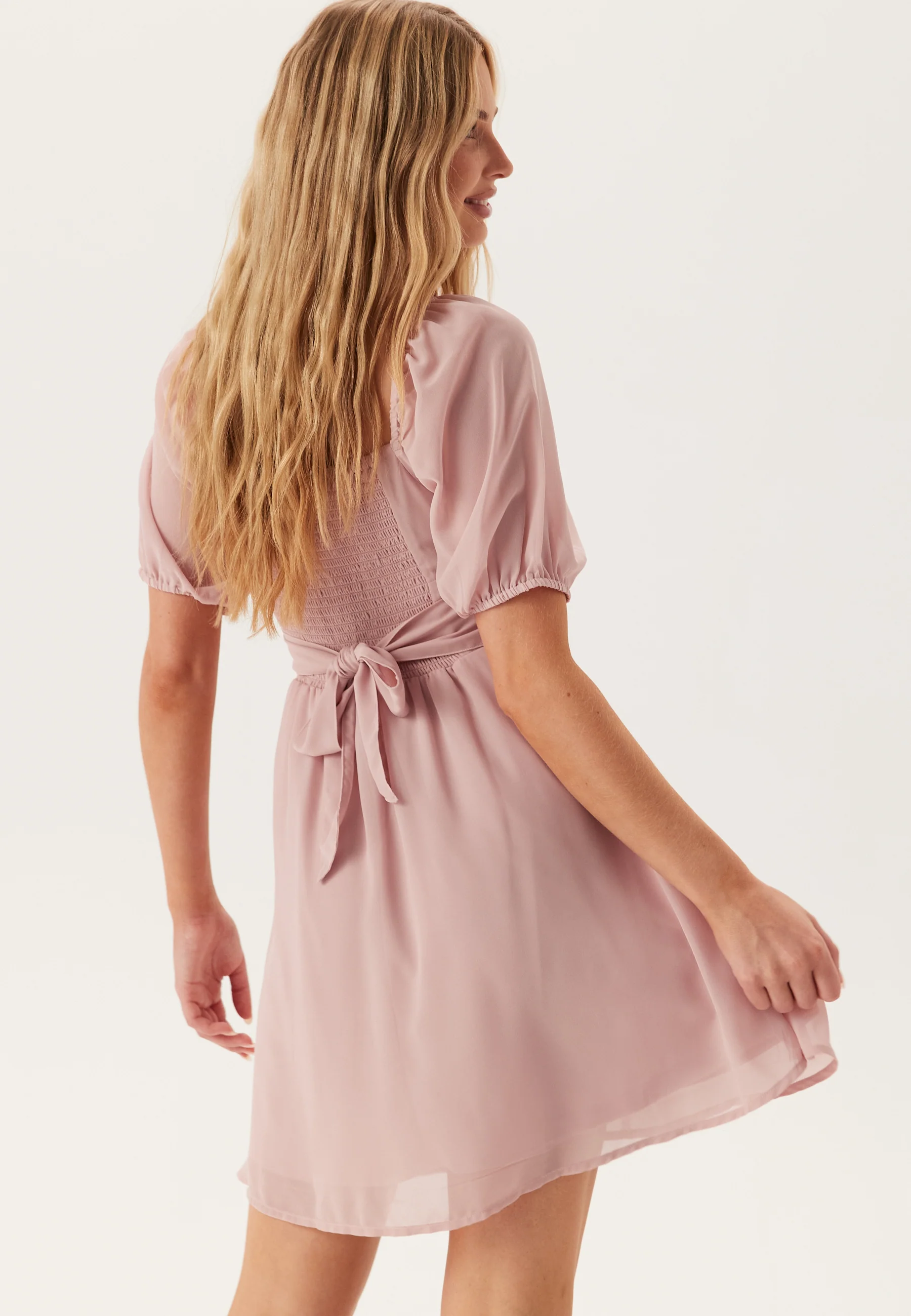 Square Neck S/S Georgette Dress - Image 2