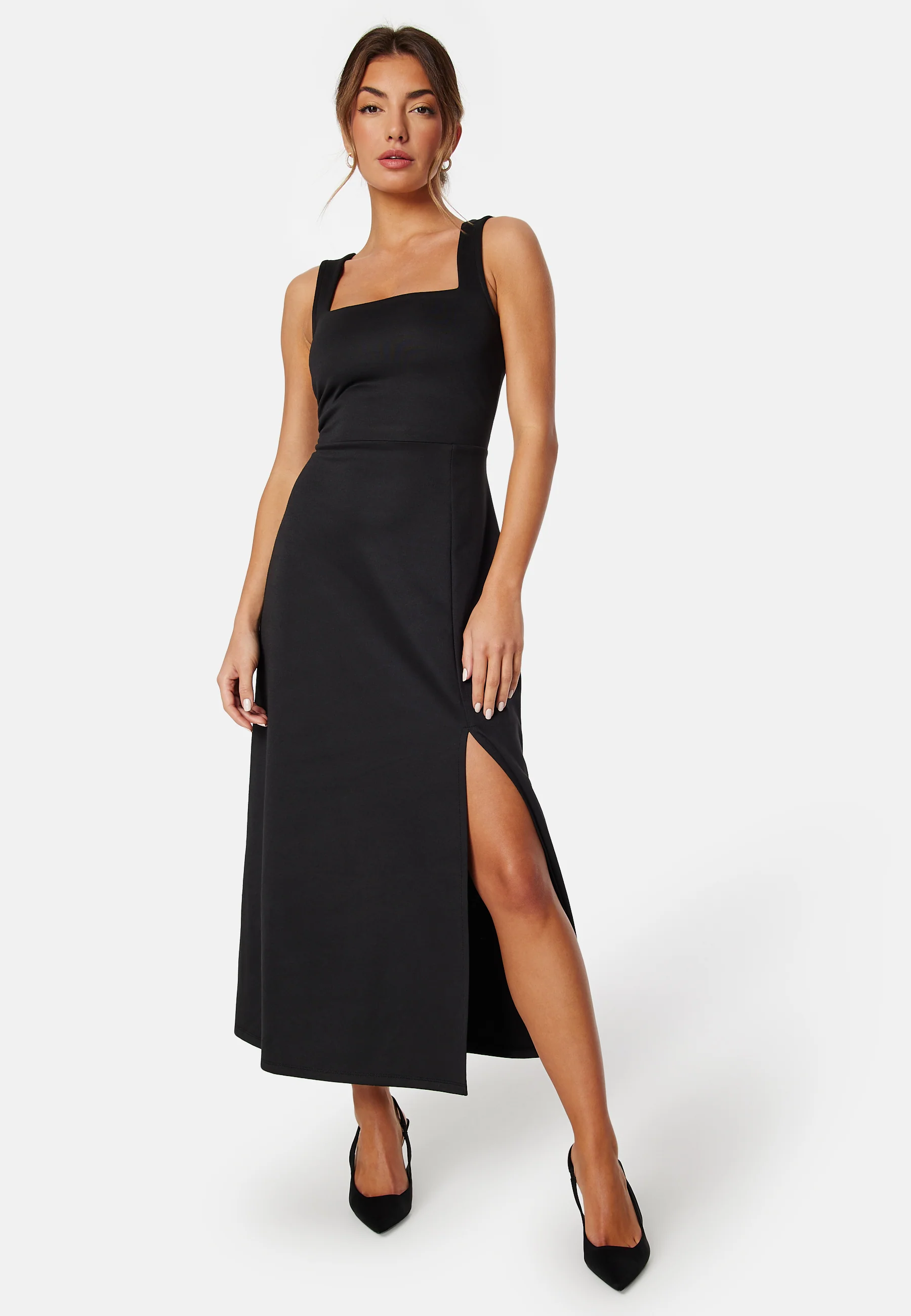 Square Neck Sleeveless Slit Dress - Image 3