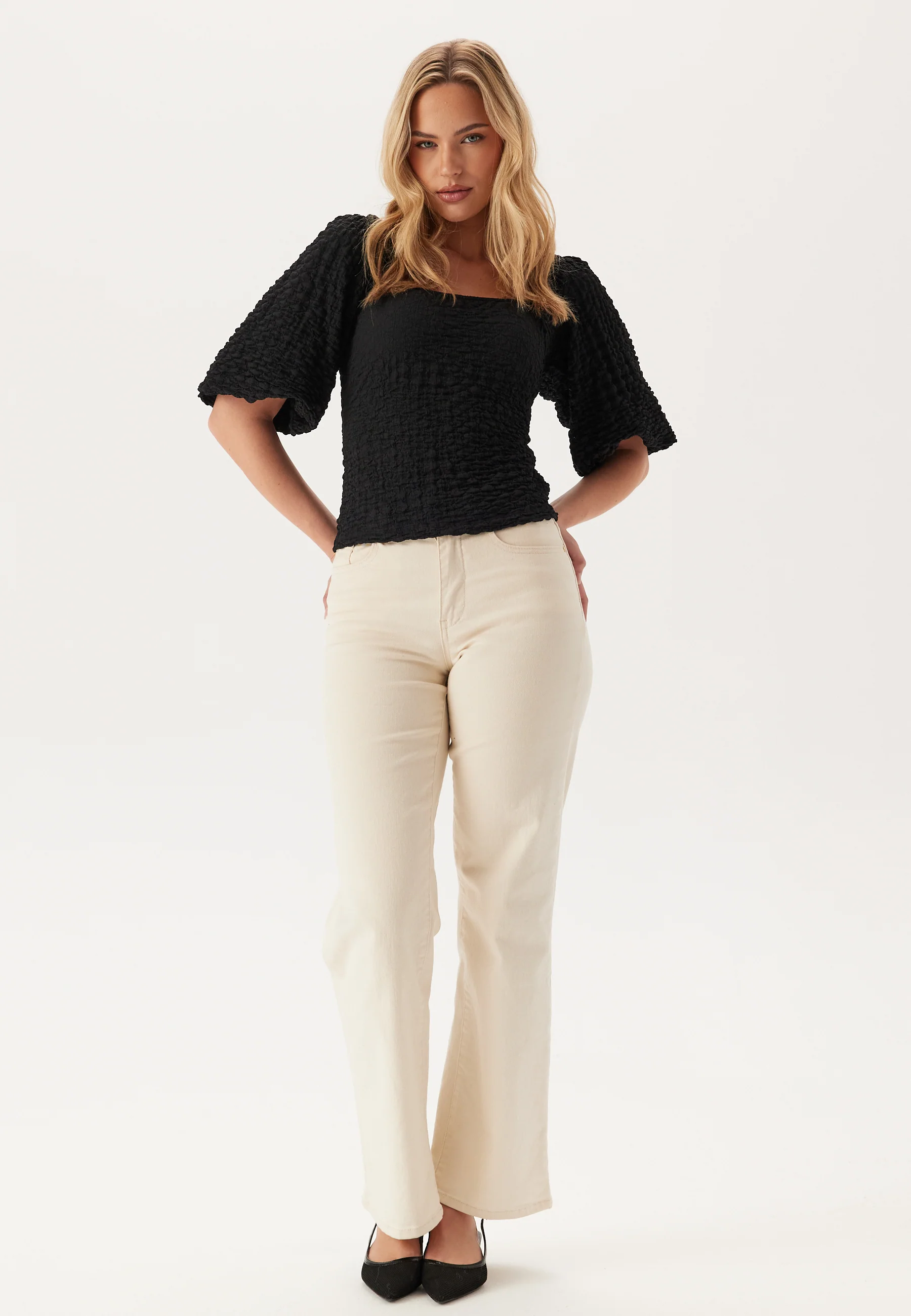 Square Neck Volume Sleeve Top - Image 3