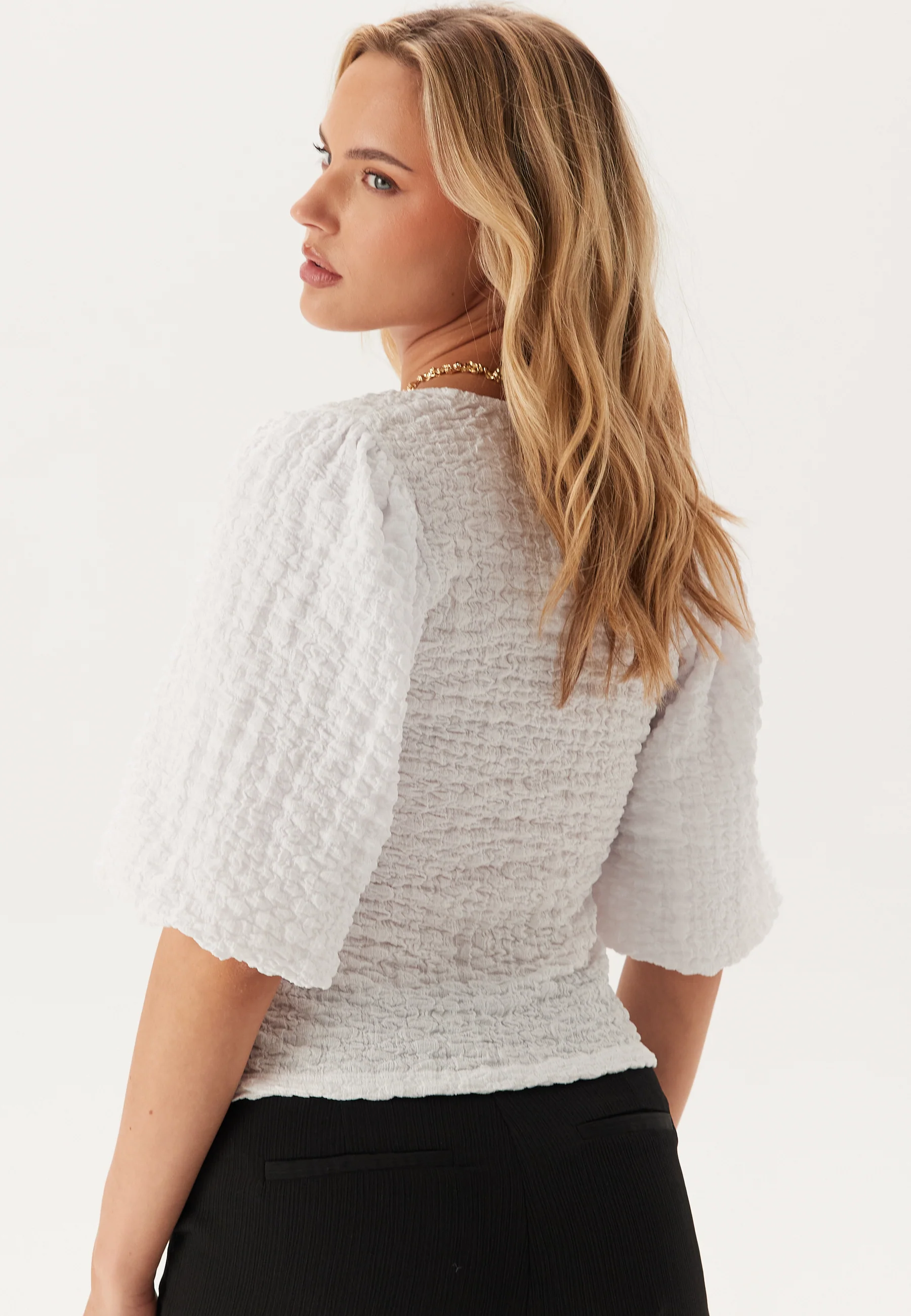 Square Neck Volume Sleeve Top - Image 2
