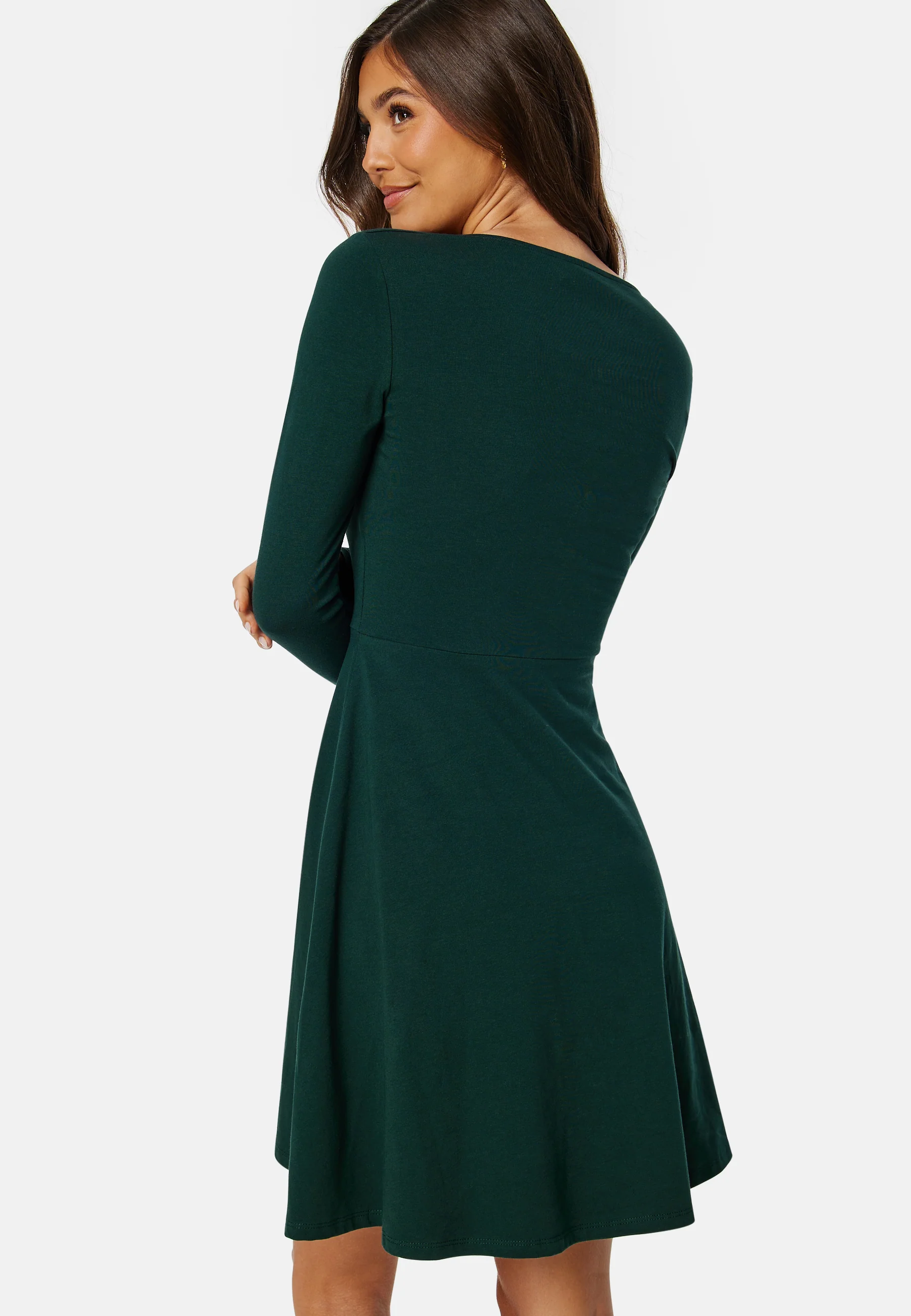 Square V-neck L/S Skater Dress - Image 3