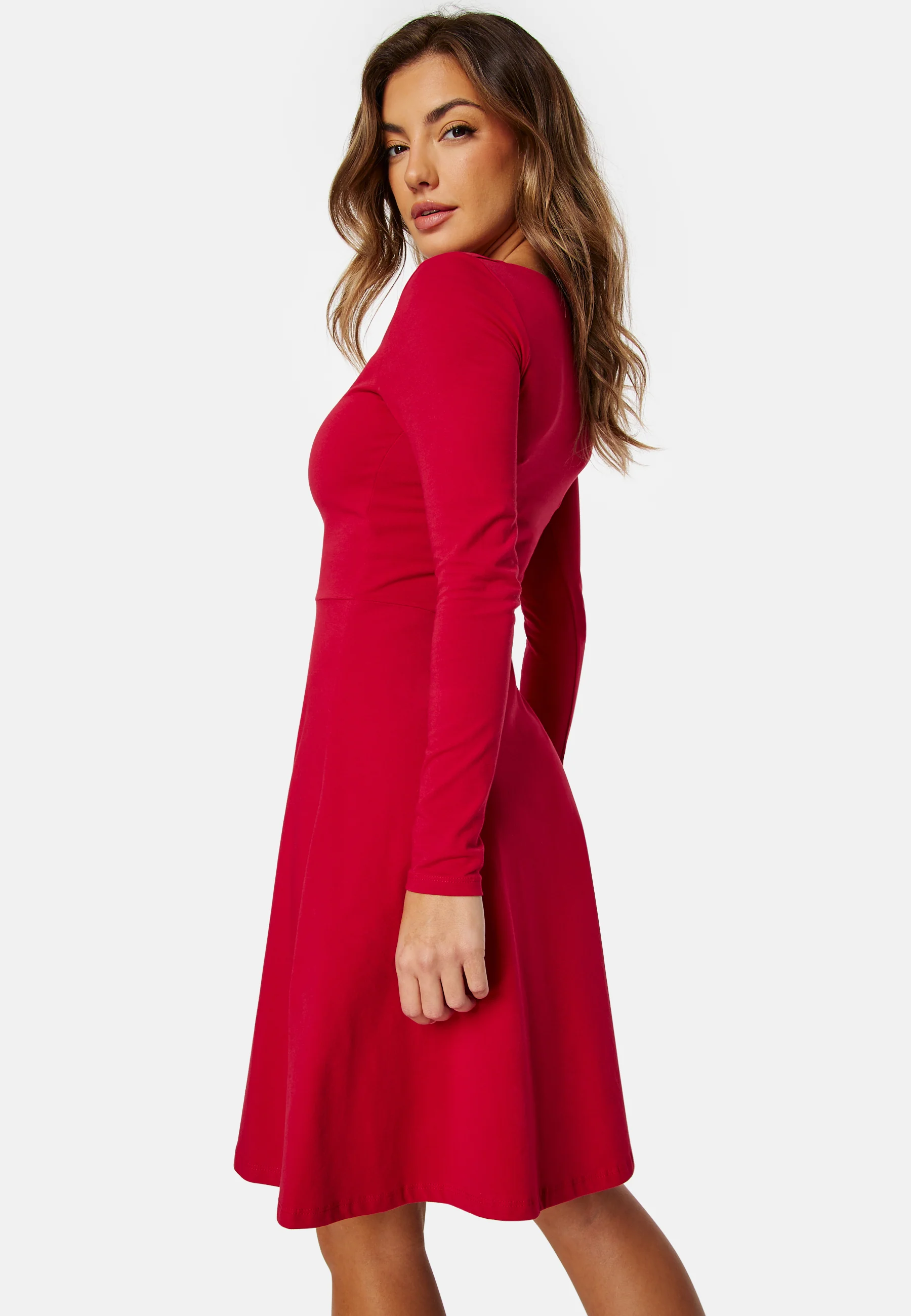 Square V-neck L/S Skater Dress - Image 3