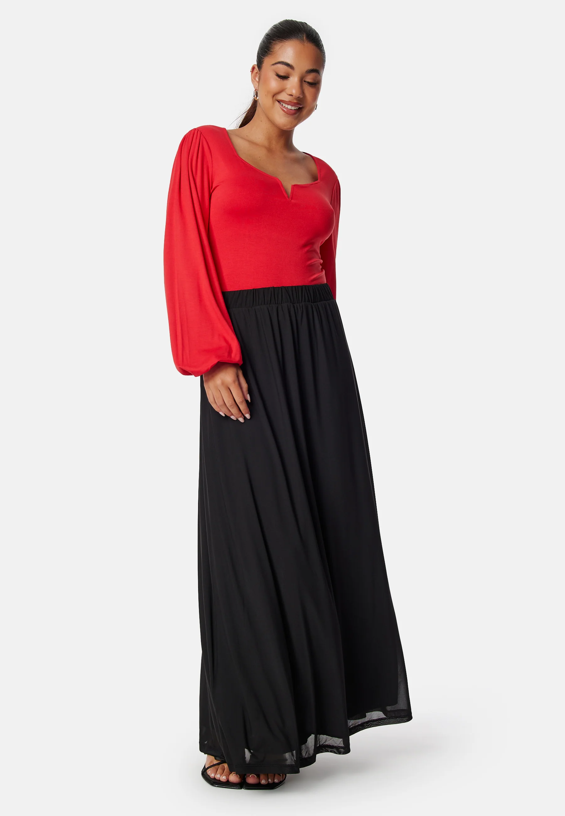 Square V-neck Long Sleeve Puff Top - Image 4