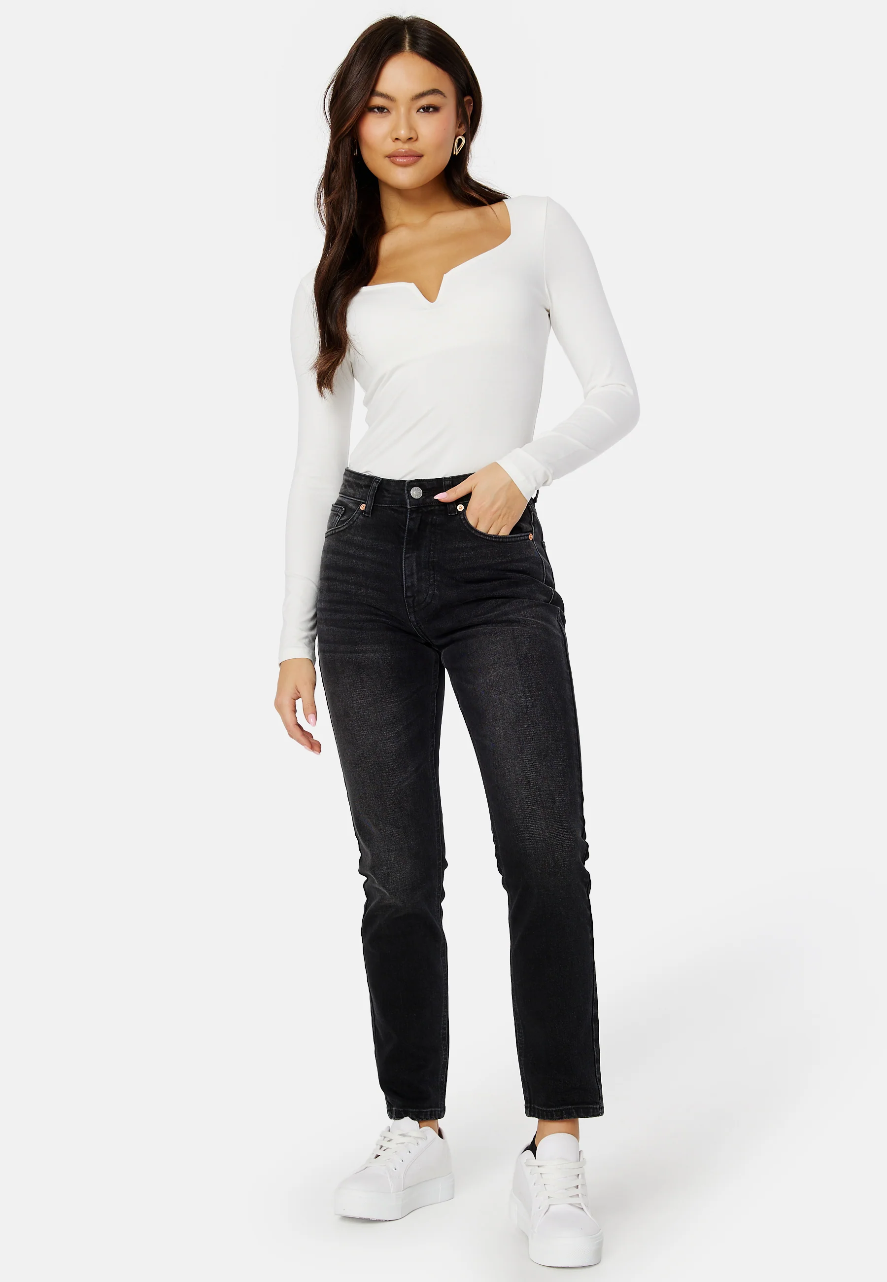 Square V-neck Long Sleeve Top - Image 3