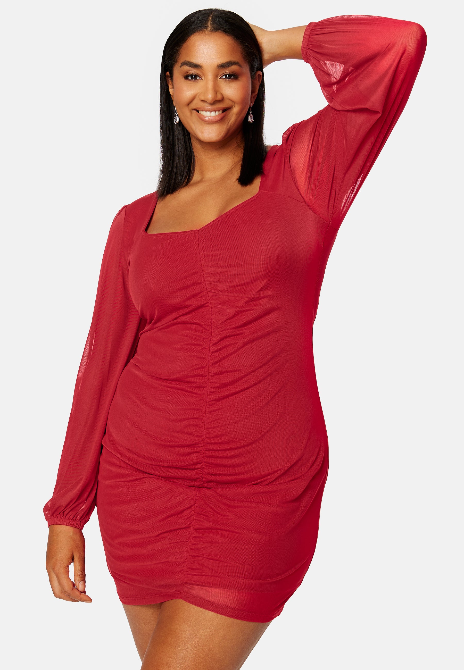Stella ruched mesh dress - Image 6