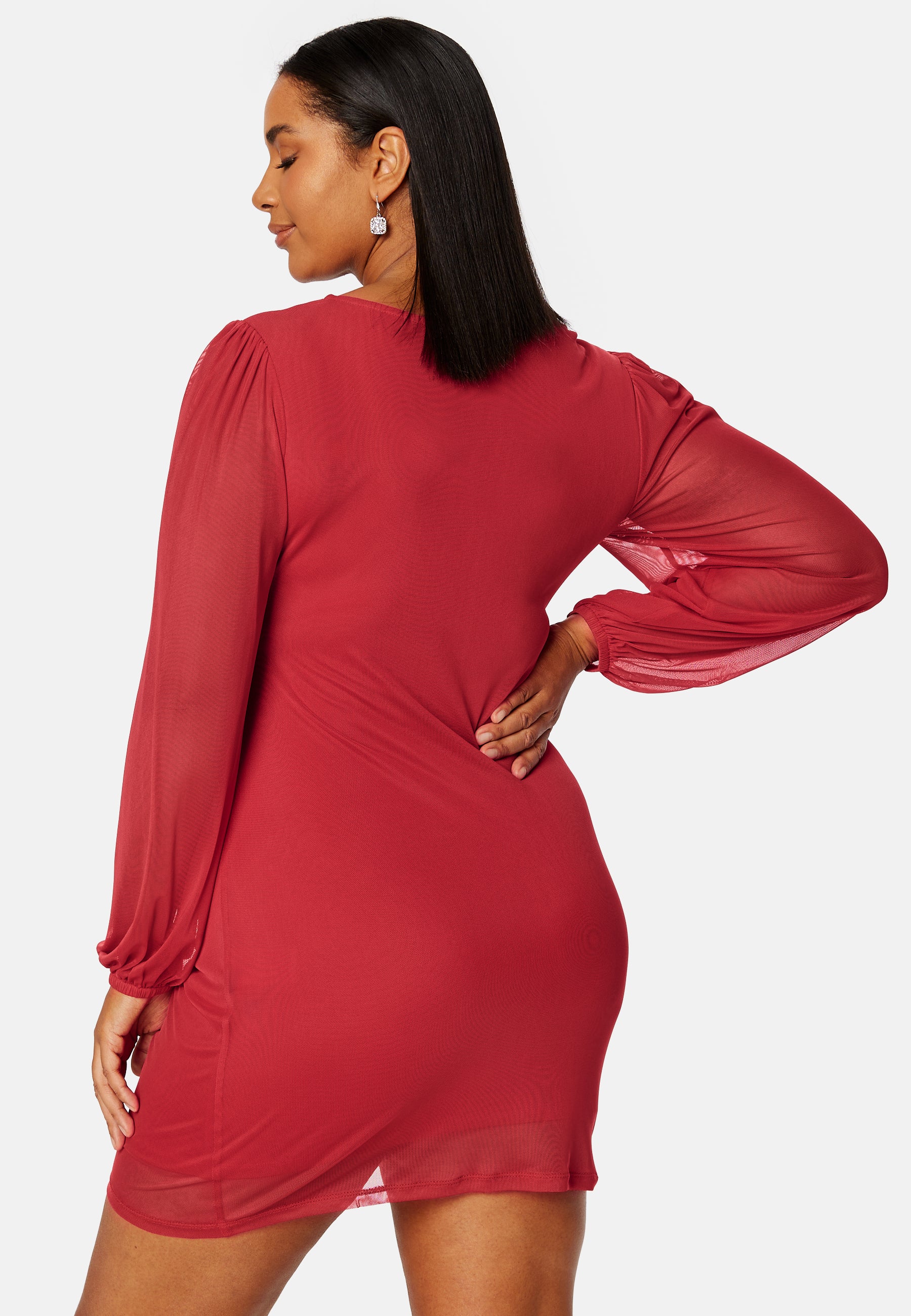 Stella ruched mesh dress - Image 8