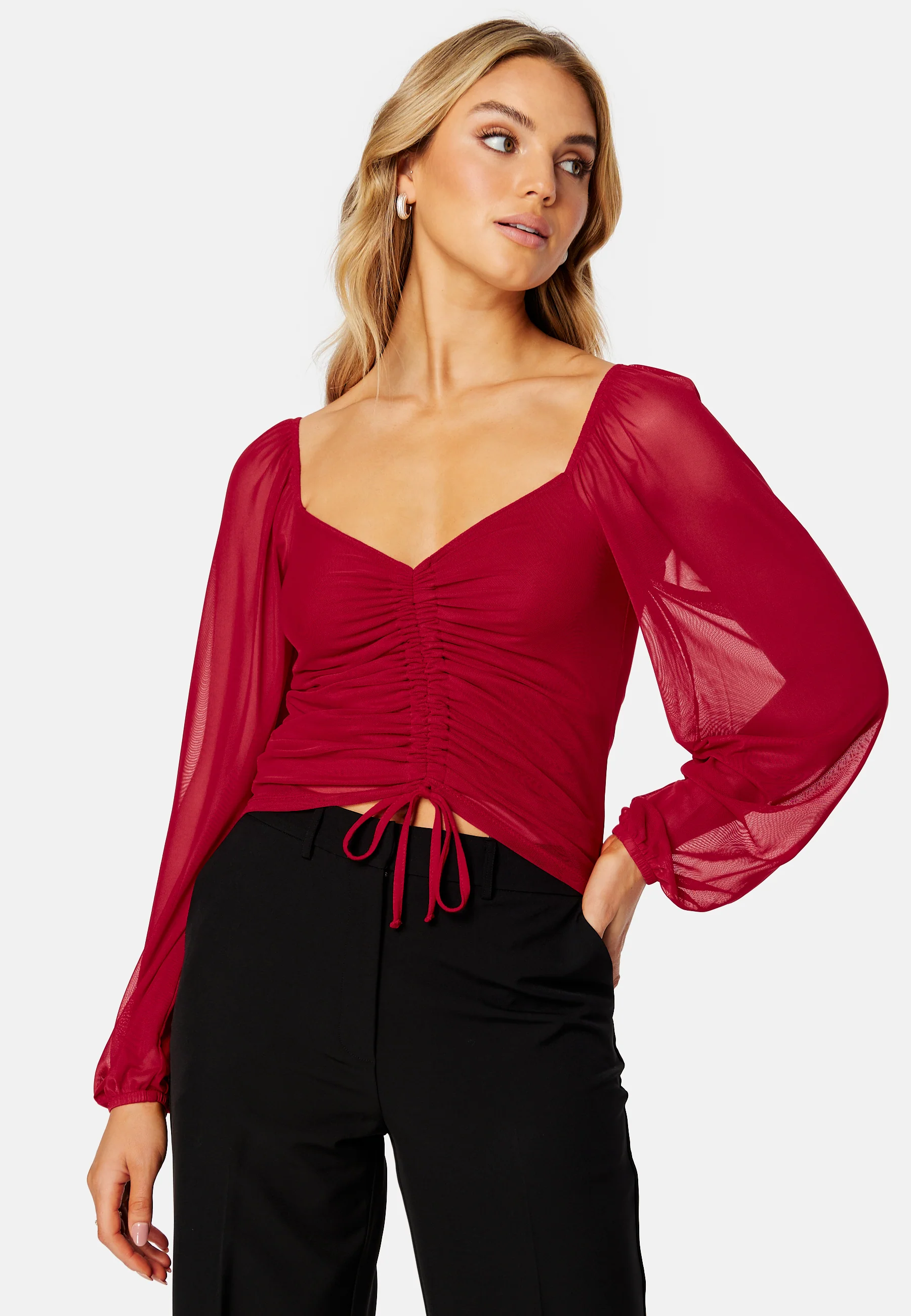 Stella ruched mesh top - Image 2