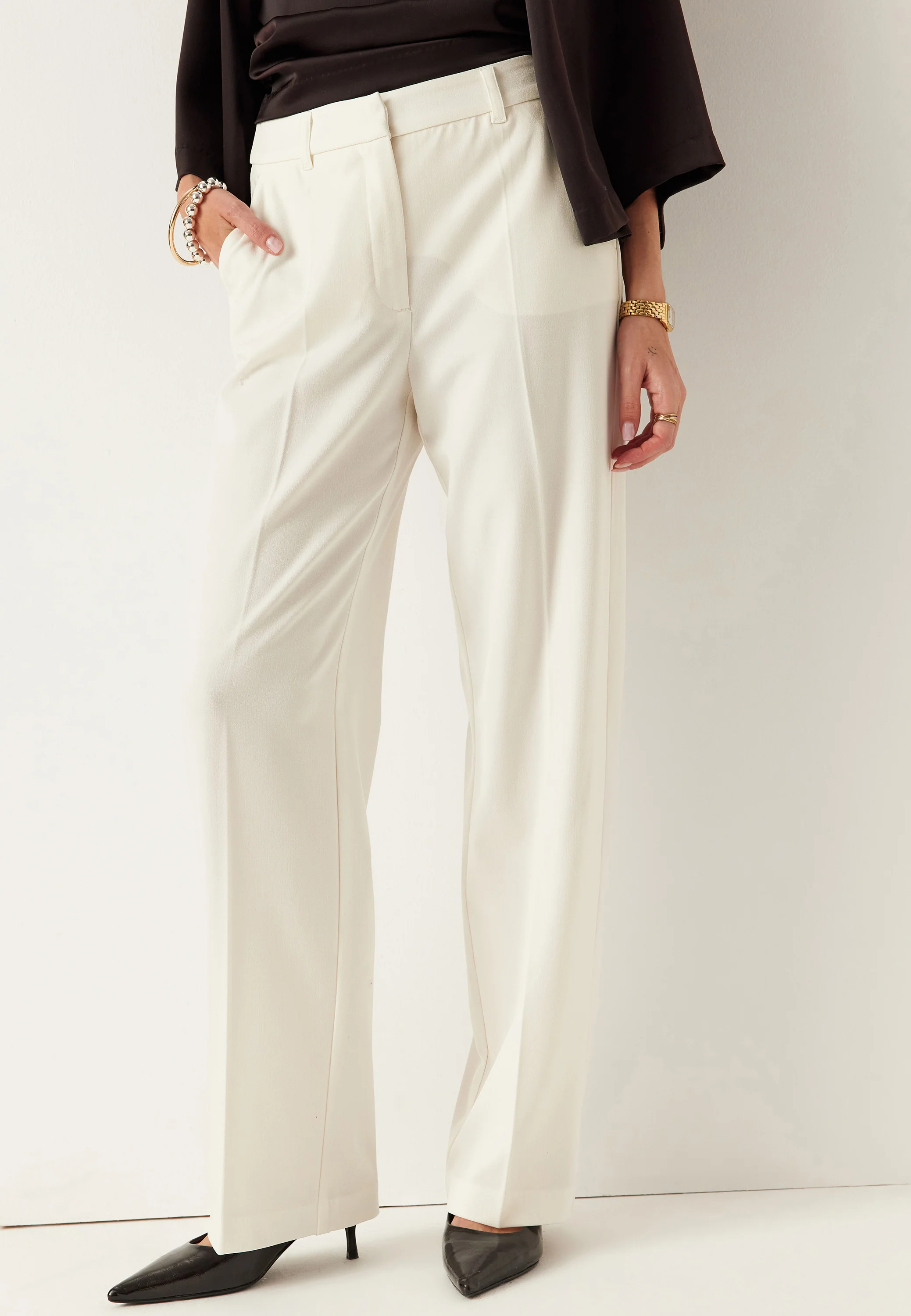 Straight High Waist Suit Trousers - Image 2