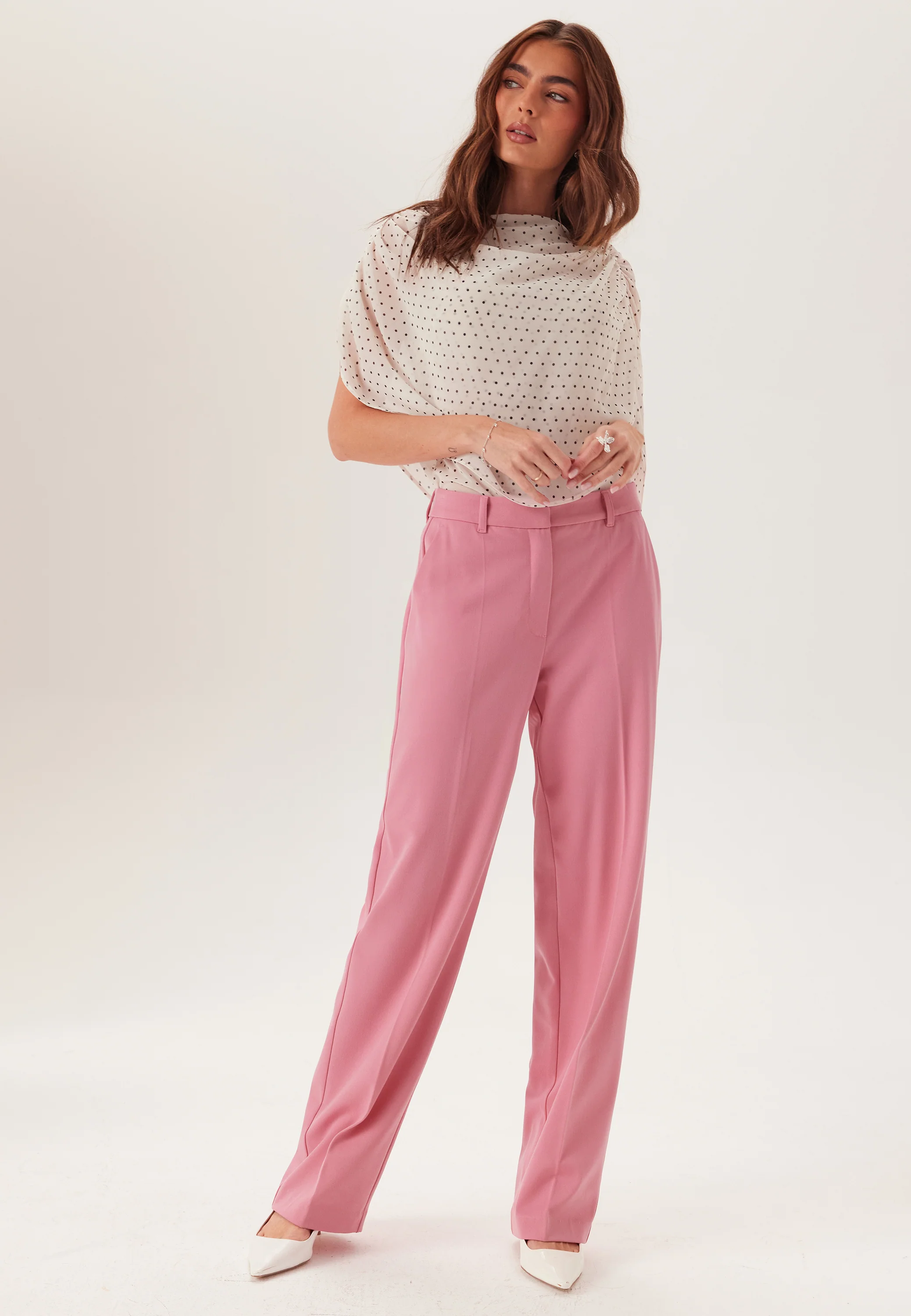 Straight High Waist Suit Trousers - Image 4