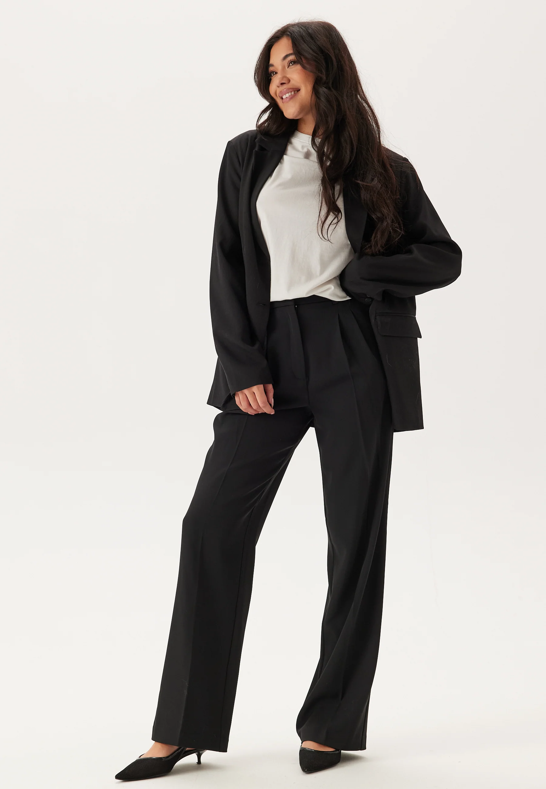 Straight Leg Pleated Suit Pants - Image 3