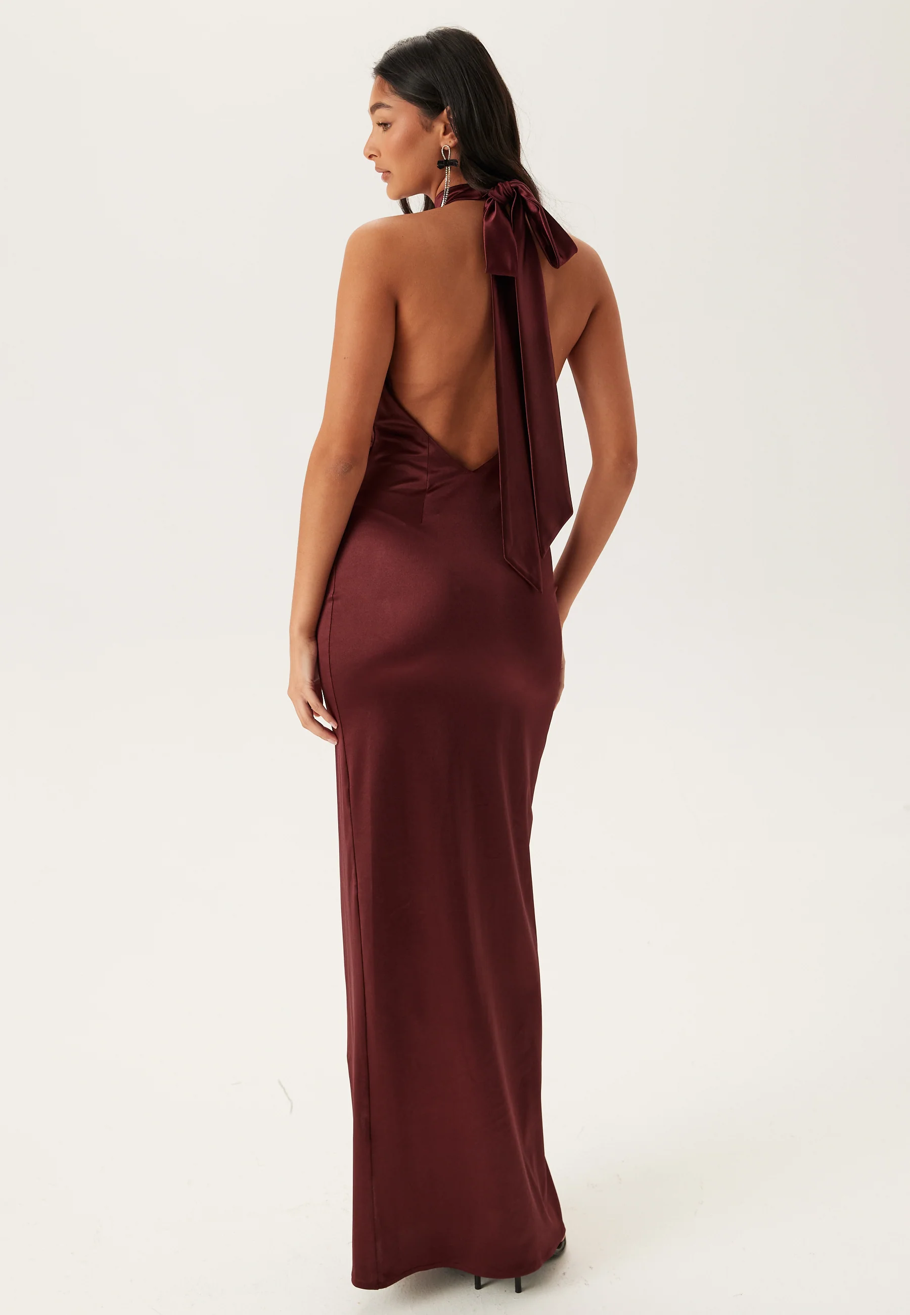 Stretch Satin Halterneck Gown - Image 2